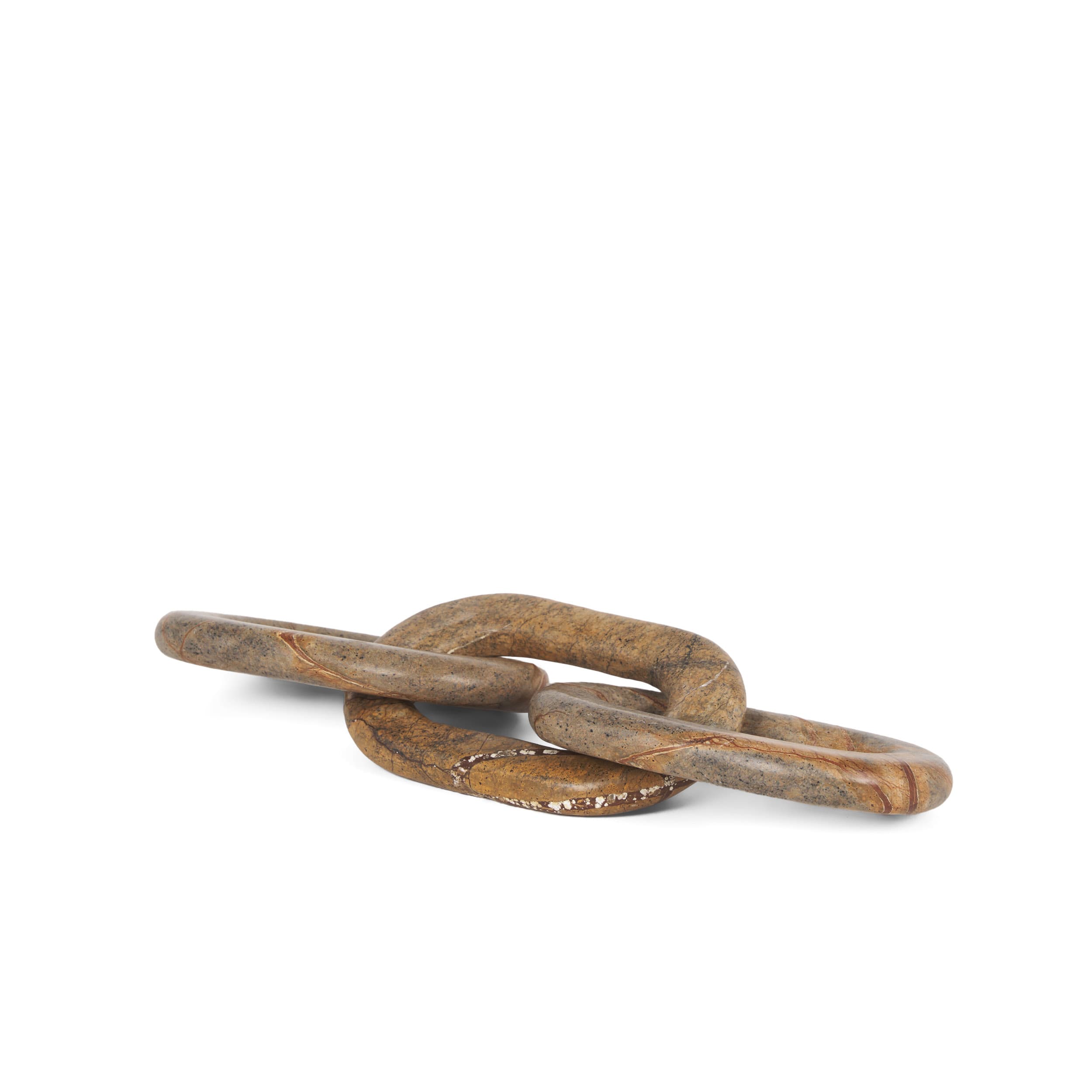 Reinir Red-Brown Marble Chain Link Decorative Object — product photograph