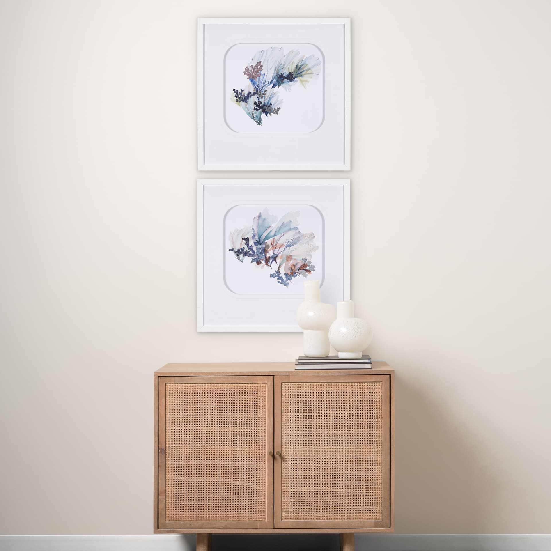 Seagrass - Sway by Mercana Studio a Hand Embellished Textured Framed Art Print Matted under Glass — product photograph