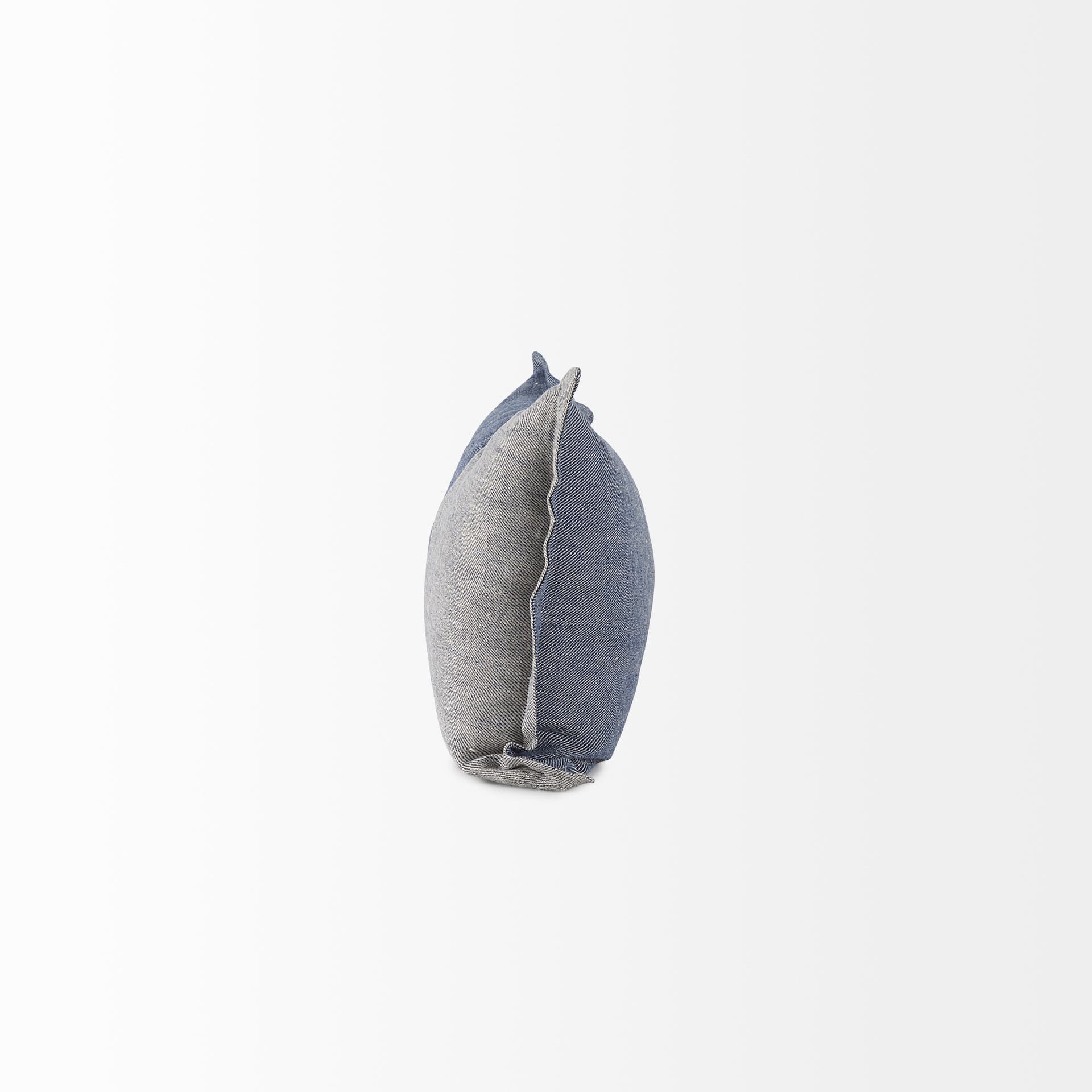 Aubrielle 14x26 Gray and Blue Fabric Color Blocked Pillow Cover — product photograph