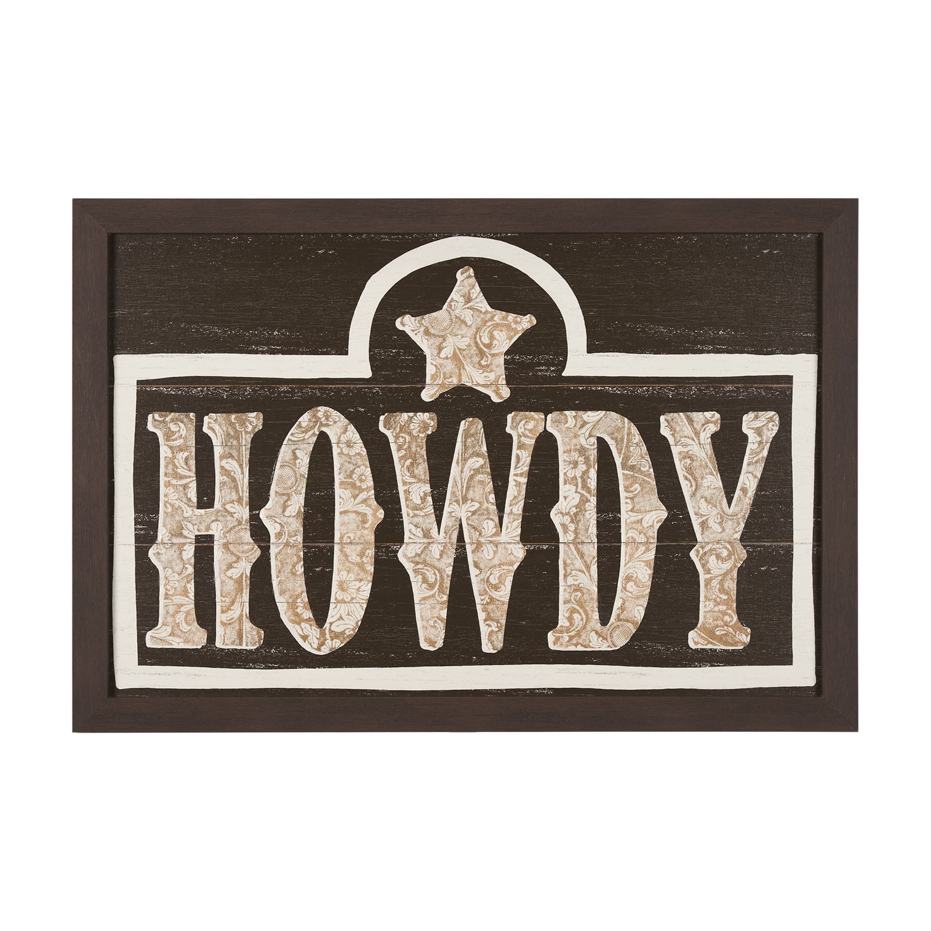 Cowboy Culture - Howdy by Mercana Studio a Hand Embelished Textured Framed Art Print — product photograph