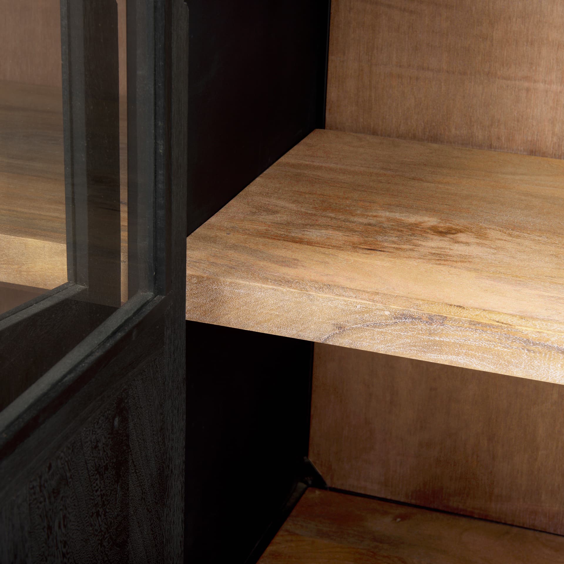 Sloan 80.0L x 17.0W x 36.0H Black Wood W/Black Metal Frame Sideboard — product photograph