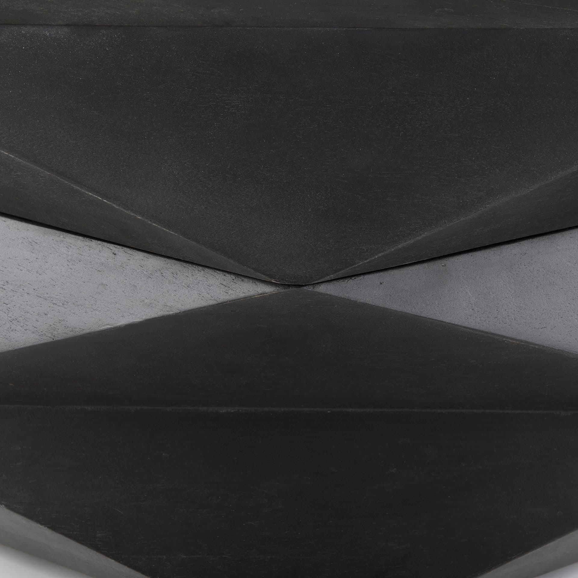Arreto 48" Black Solid Wood Hexagonal Storage Coffee Table — product photograph