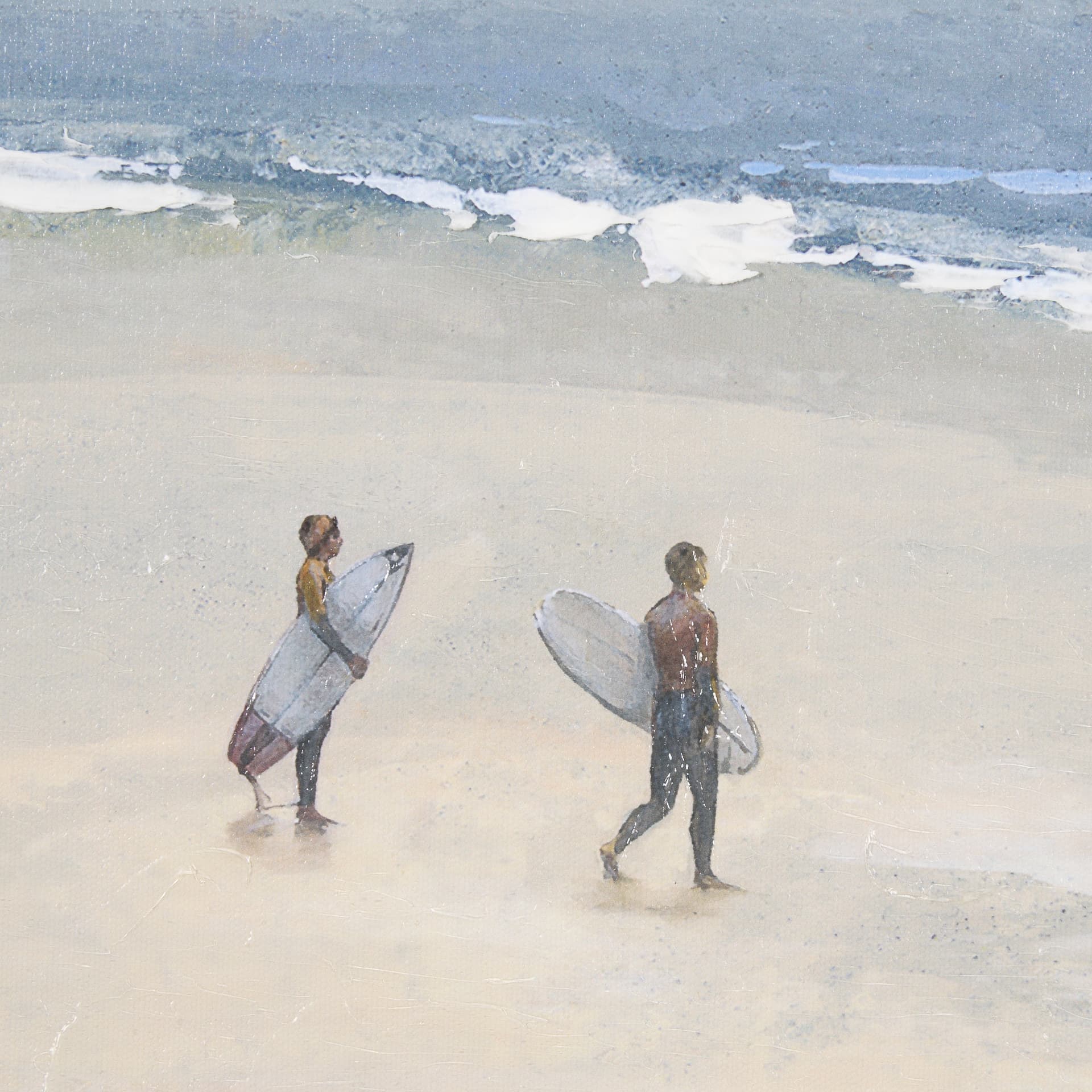 Surfers and The Sea II by Mercana Studio a Hand Embellished Textured Framed Art Print — product photograph