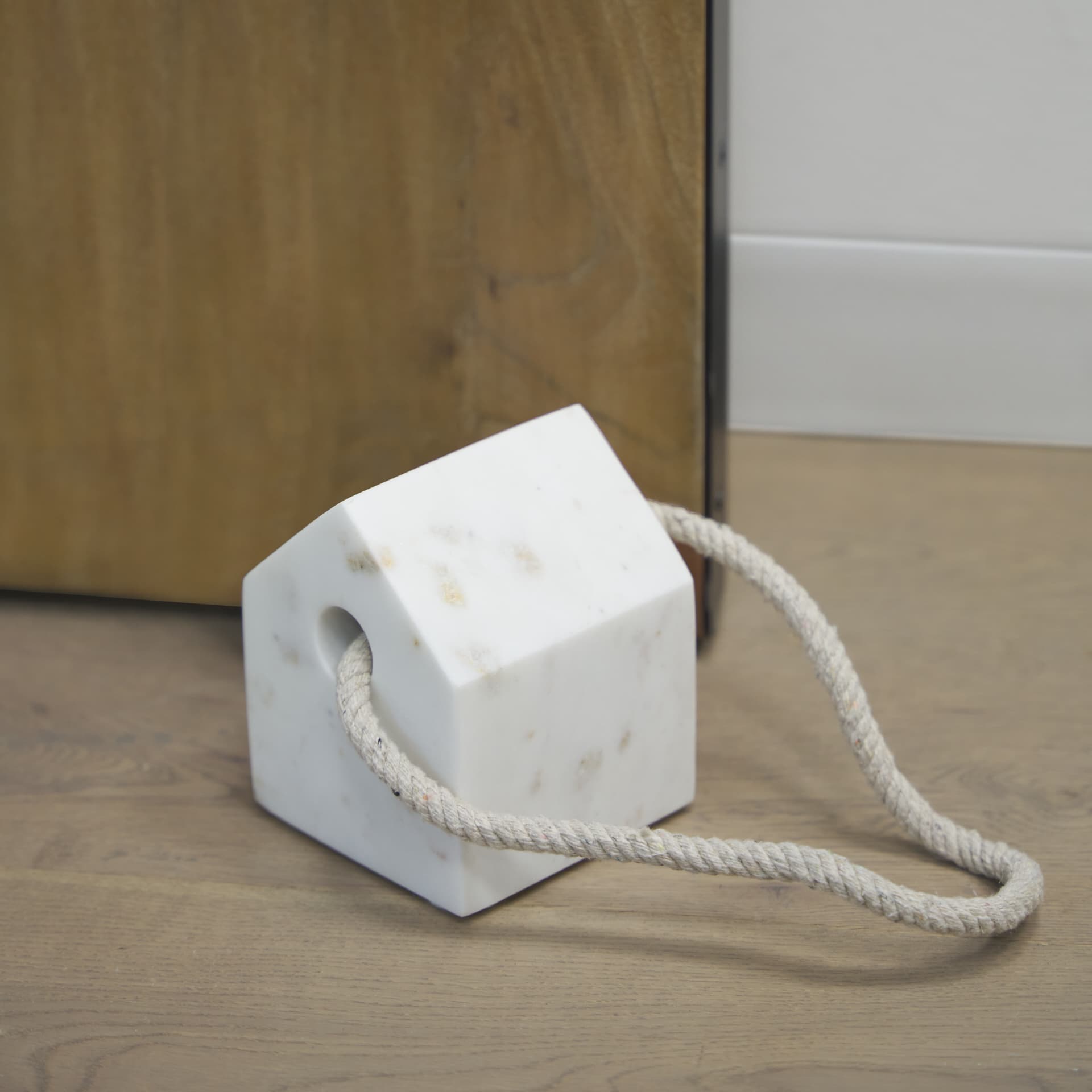 Raena White Marble House Door Stopper — product photograph