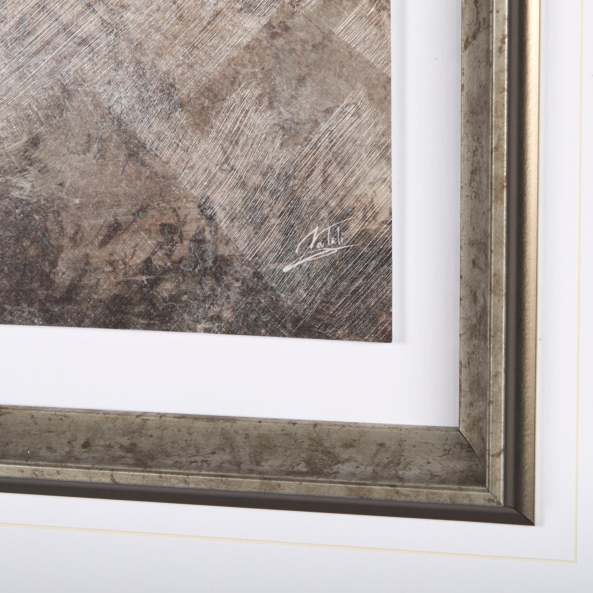 Black Strokes III by Mercana Studio a Hand Embellished Textured Framed Art Print Matted under Glass — product photograph