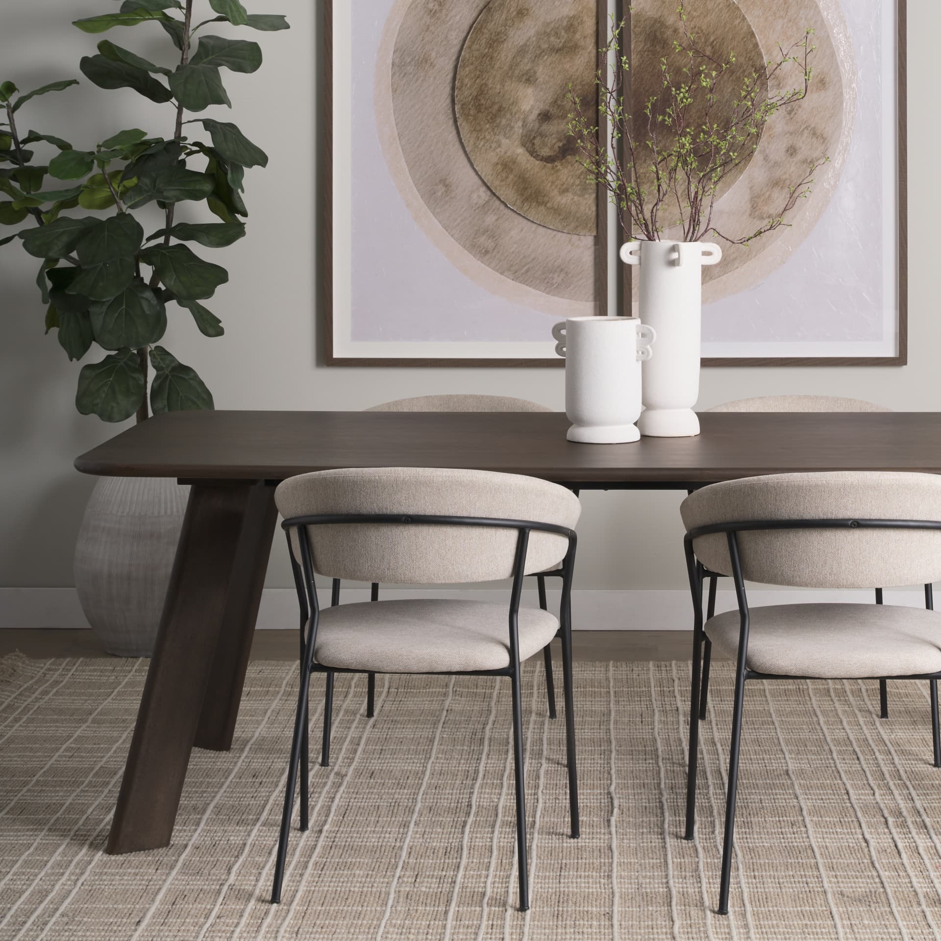Welborn 84"L x 42"W Rectangular Dining Table | Modern | Dark Brown Wood | Seats 8 — product photograph