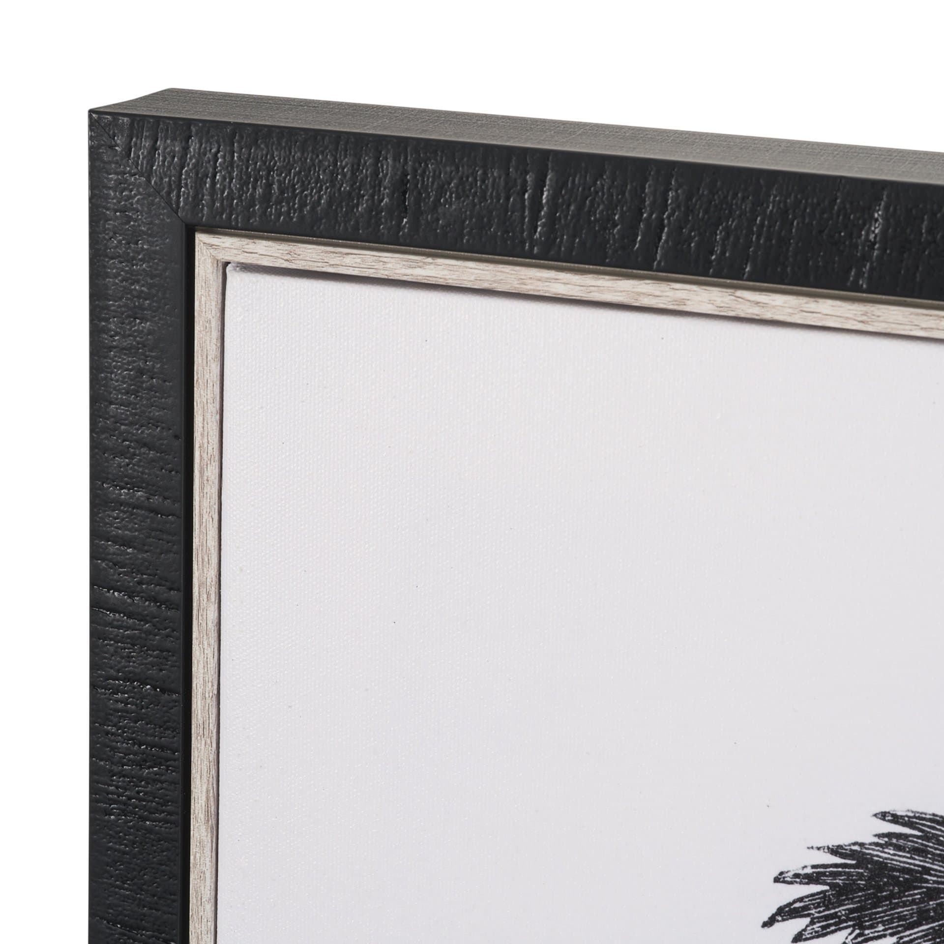 Vintage Palm Tree Drawing I by Les Palmiers Histoire Embellished Textured Framed Canvas — product photograph