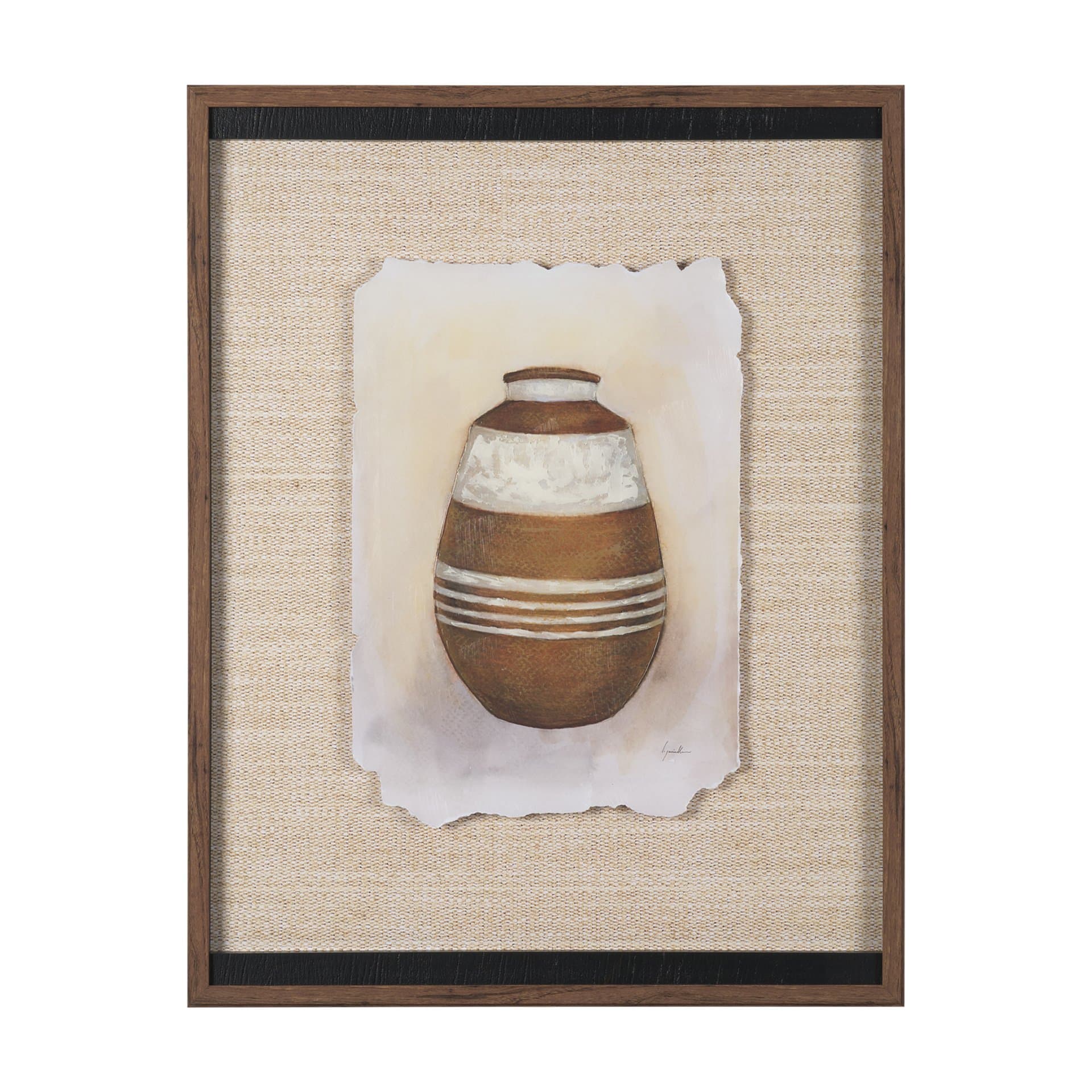 Peruvian Beginnings I by Mercana Studio Hand Embelished Textured Framed Artwork Matted under Glass — product photograph