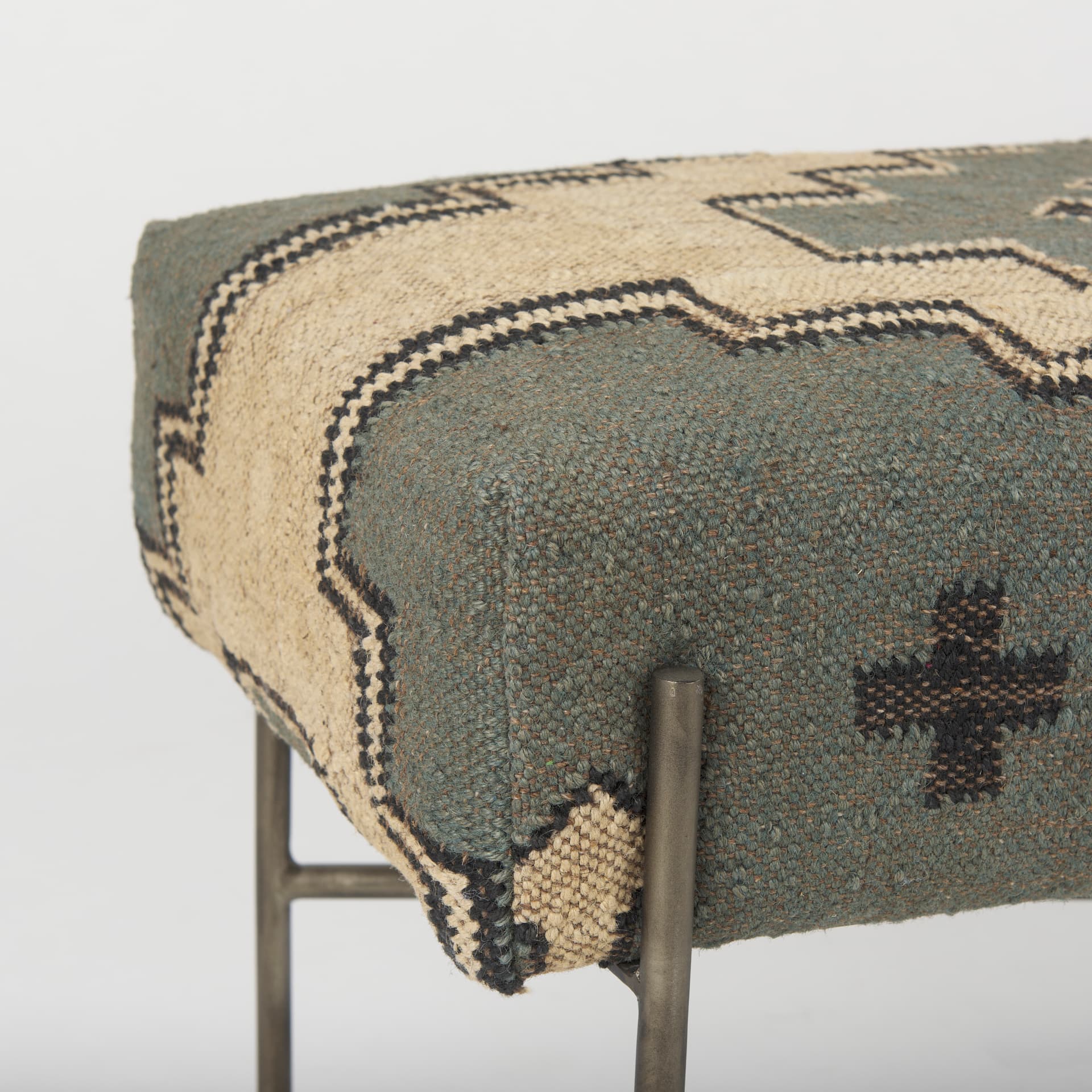 Avery I 55L x 17W Multi Colored Upholstered Patterned Seat Accent Bench — product photograph