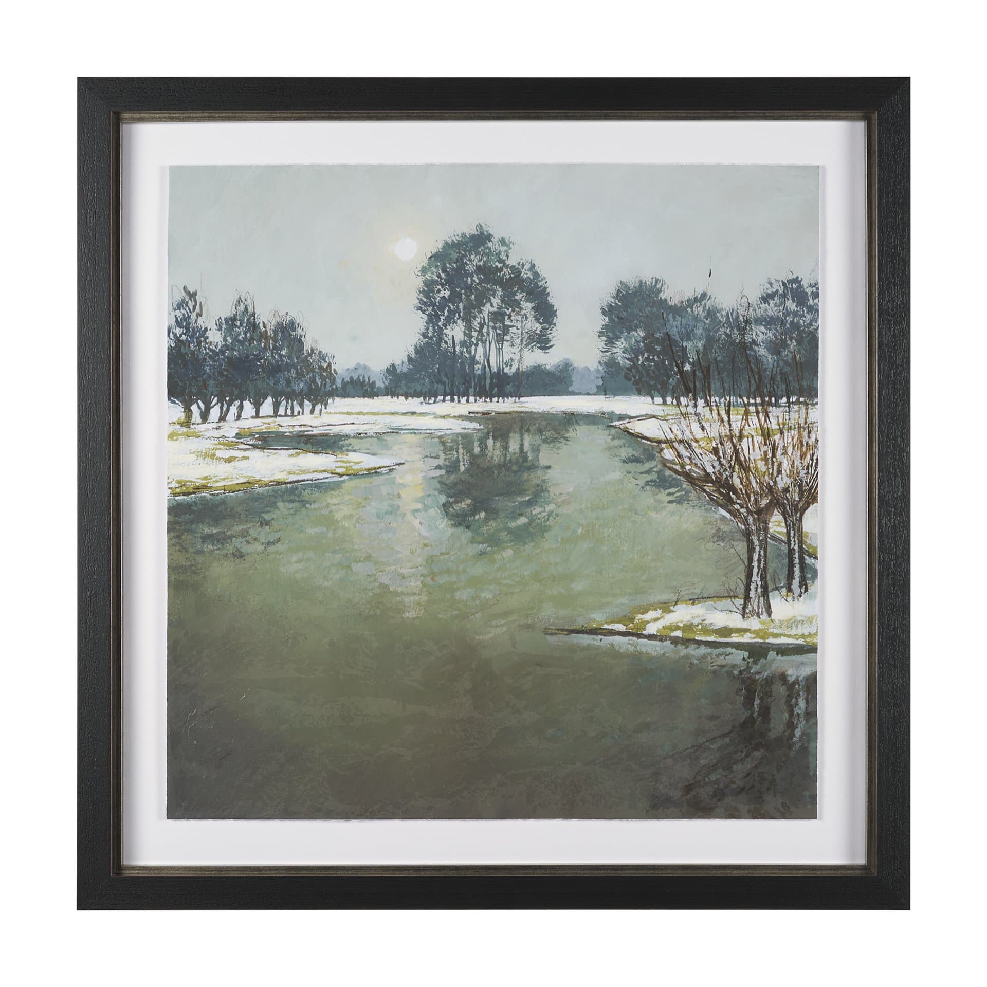 Winter Sky by Mercana Studio Hand Embelished Framed Artwork Matted under Glass — product photograph
