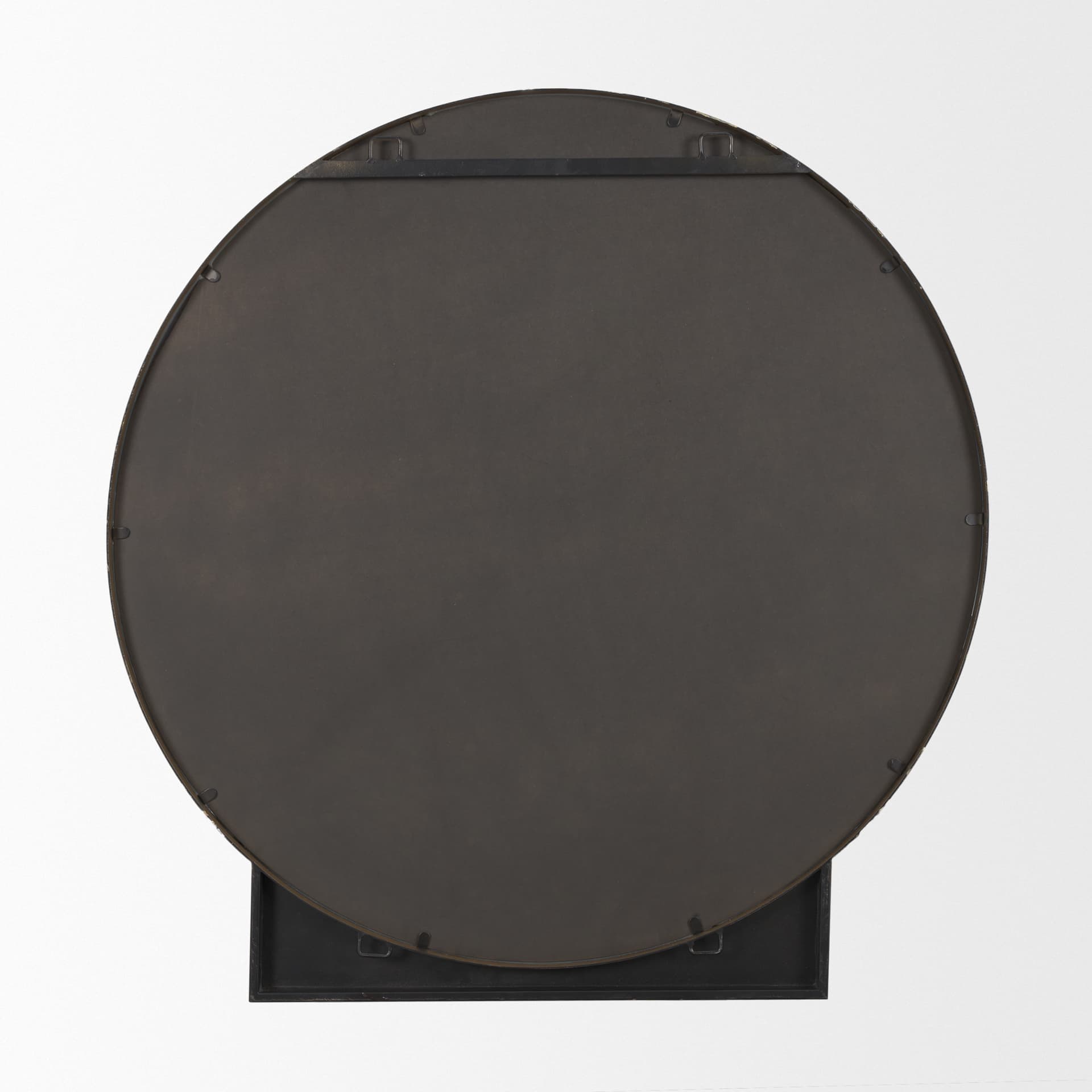 Tillie Round Brushed Gold Metal Frame Wall Mirror — product photograph