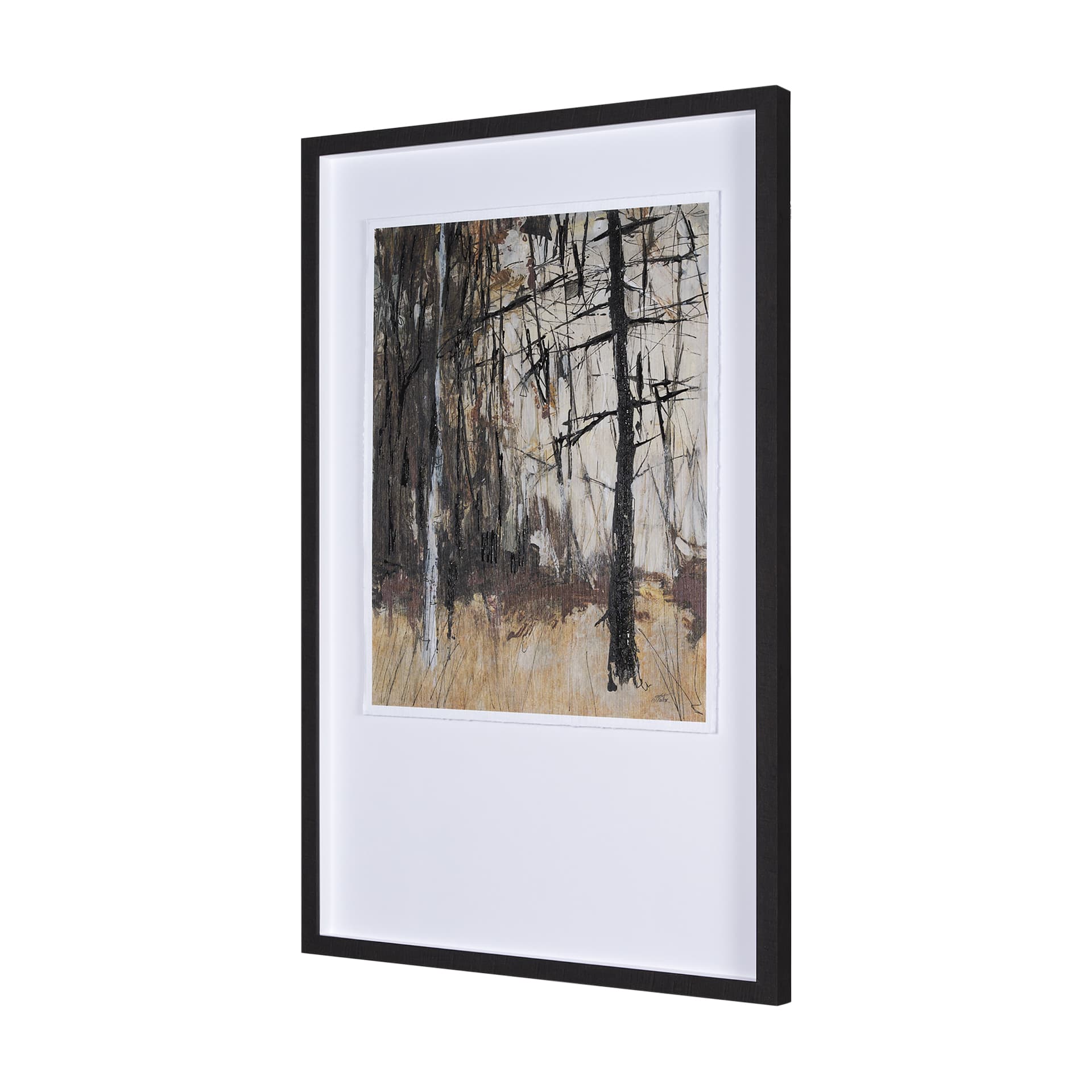 Forest View II by Mercana Studio a Hand Embellished Textured Framed Art Print Matted under Glass — product photograph