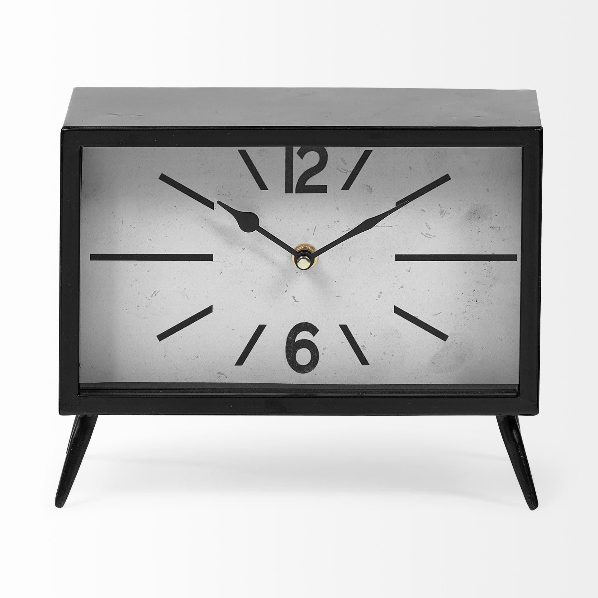 Lita Black Metal Rectangular Table Clock — product photograph