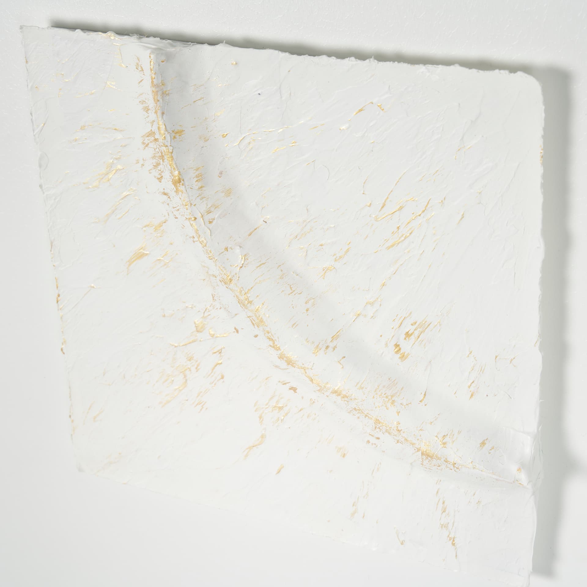Equal Quadrants White by Studio M a handmade Original Framed 3D Textured Artwork under Glass — product photograph
