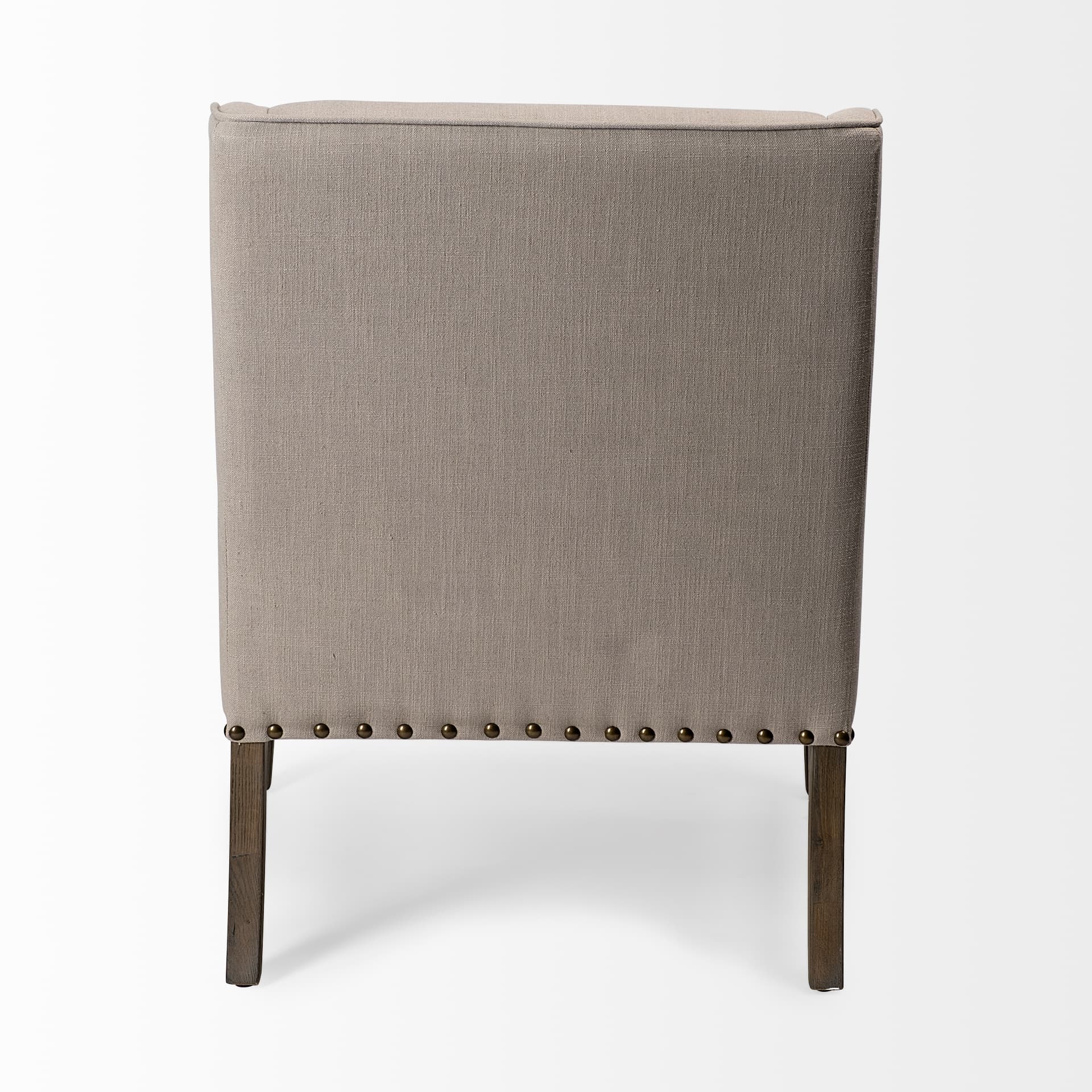 Kensington Beige Linen Fabric and Wood Accent Chair — product photograph