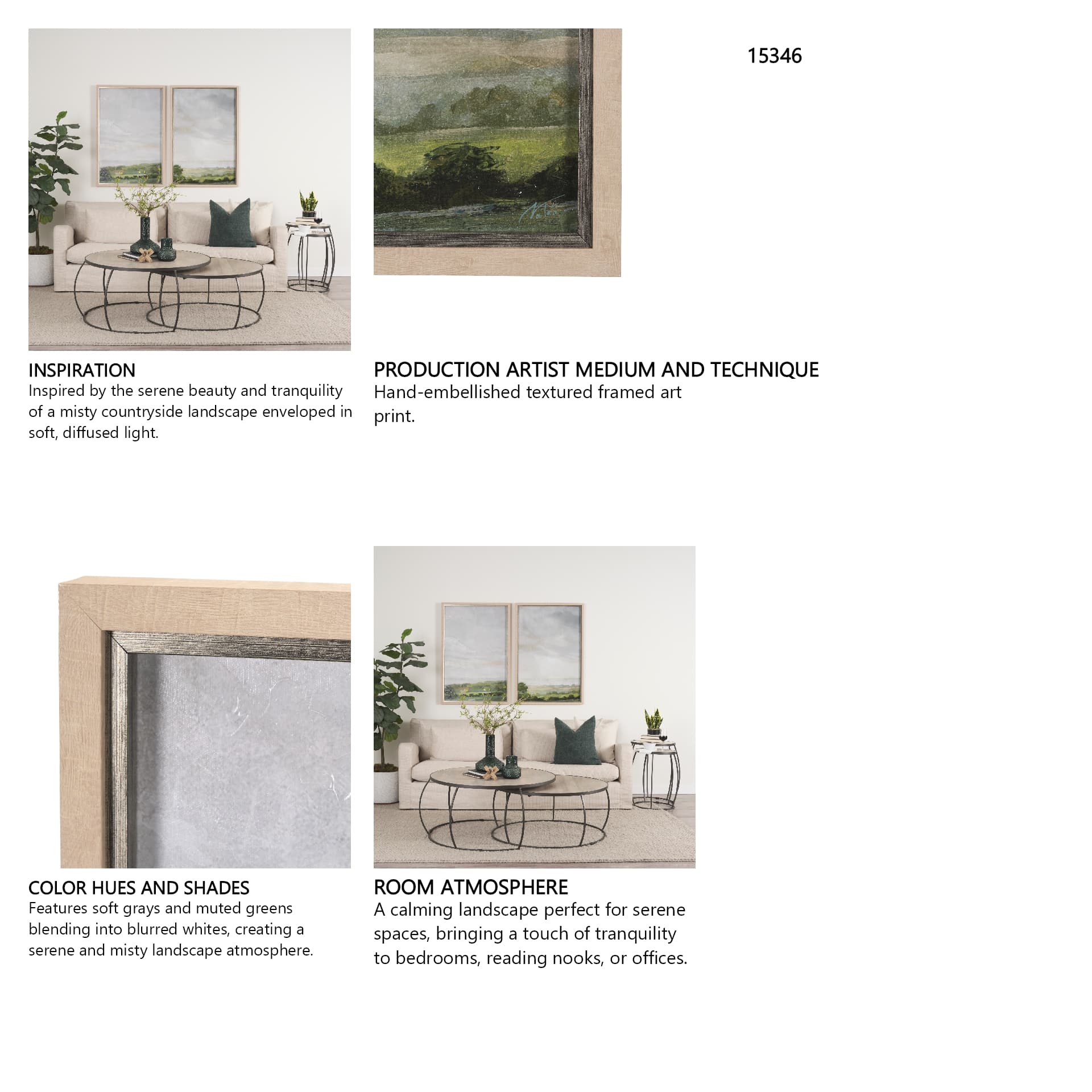Soft Shadows I by Mercana Studio a Hand Embellished Textured Framed Art Print — in a styled room