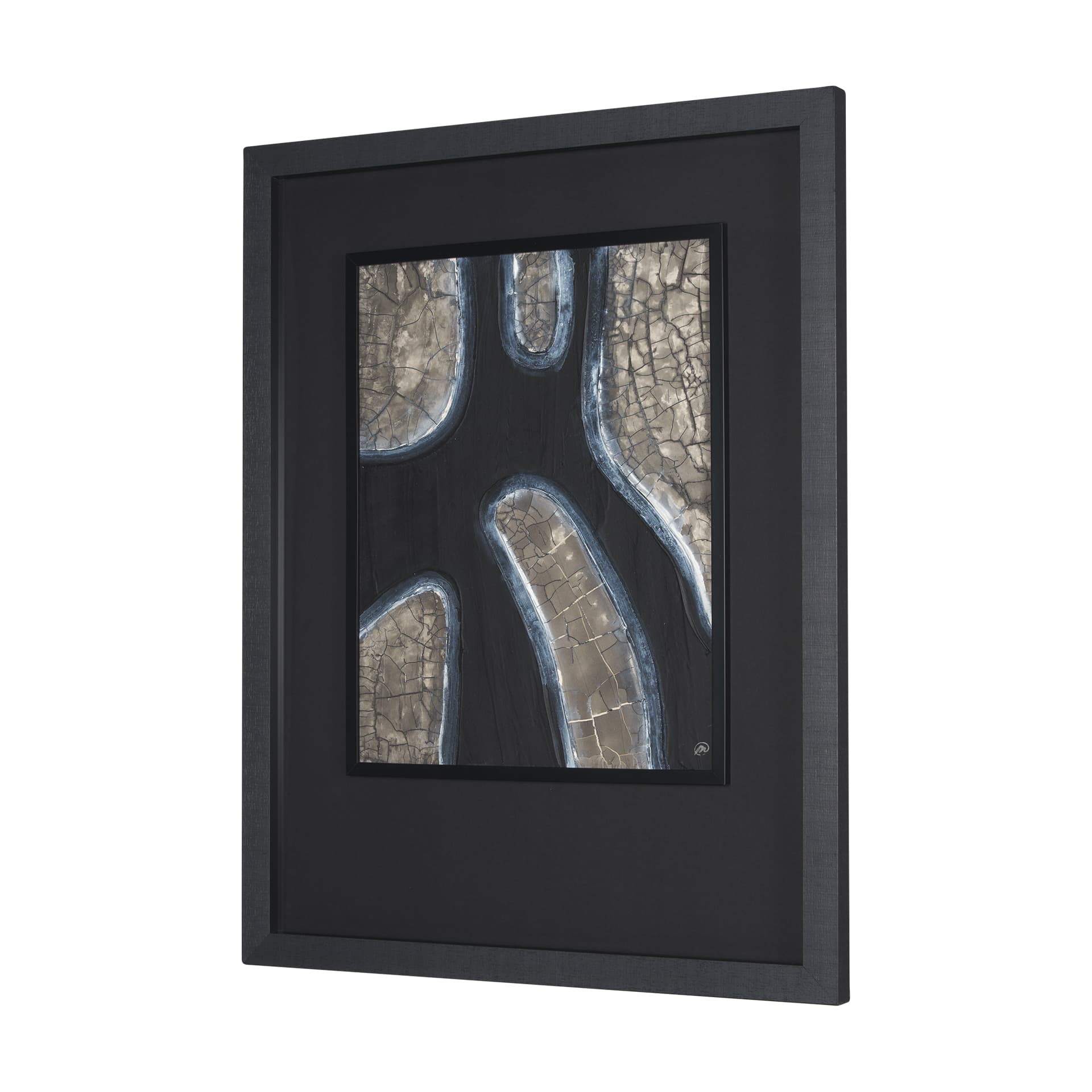 Contrasting Paths I by Studio M a handmade Original Framed 3D Textured Artwork under Glass — product photograph