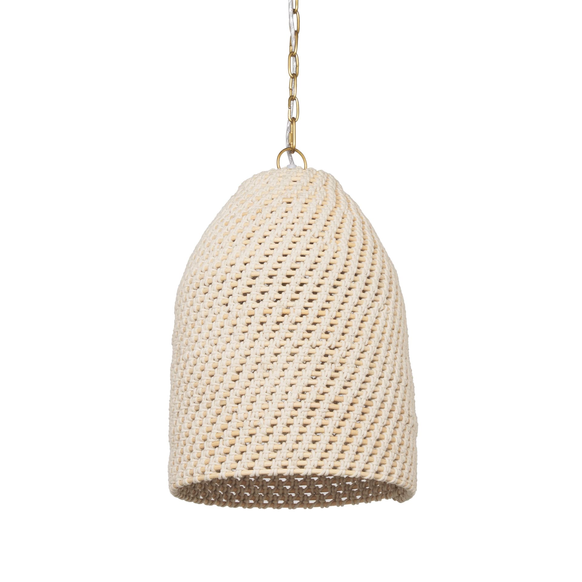 Tosha 1-Light Cotton Rope Bell Pendant — product photograph