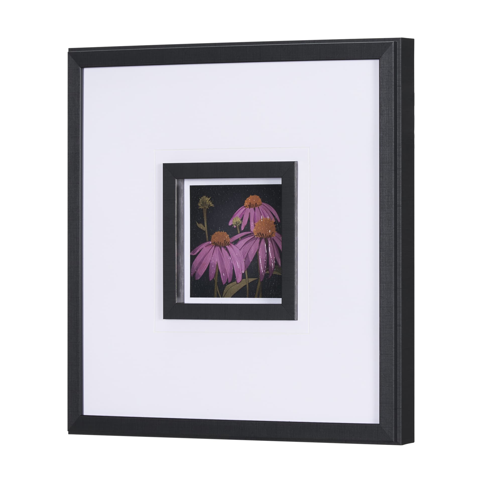 Flower Portrait VI by Mercana Studio a Hand Embellished Textured Framed Art Print Matted under Glass — product photograph