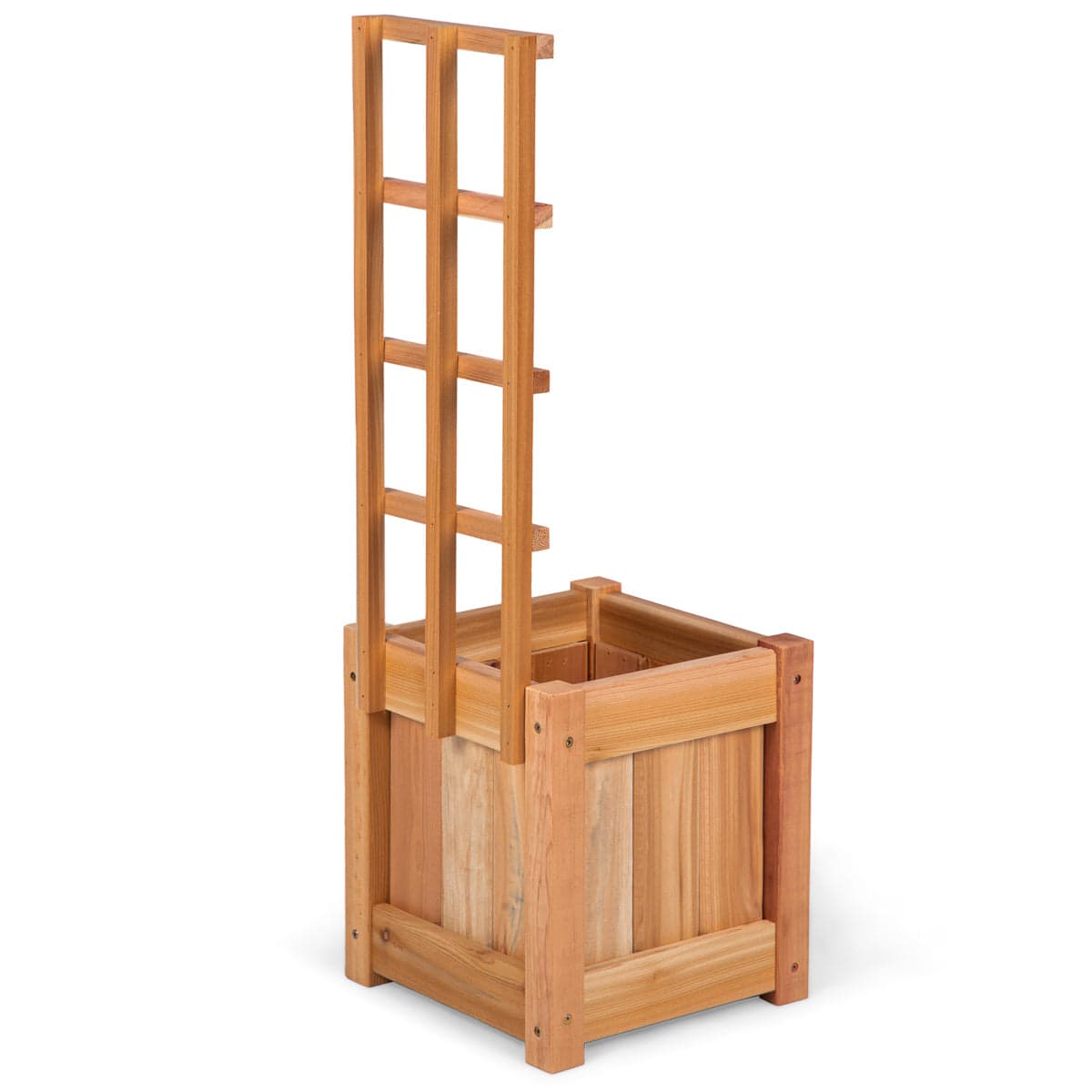 2-Piece Cedar Planter Box's with Trellis PL12-T-2 — product photograph