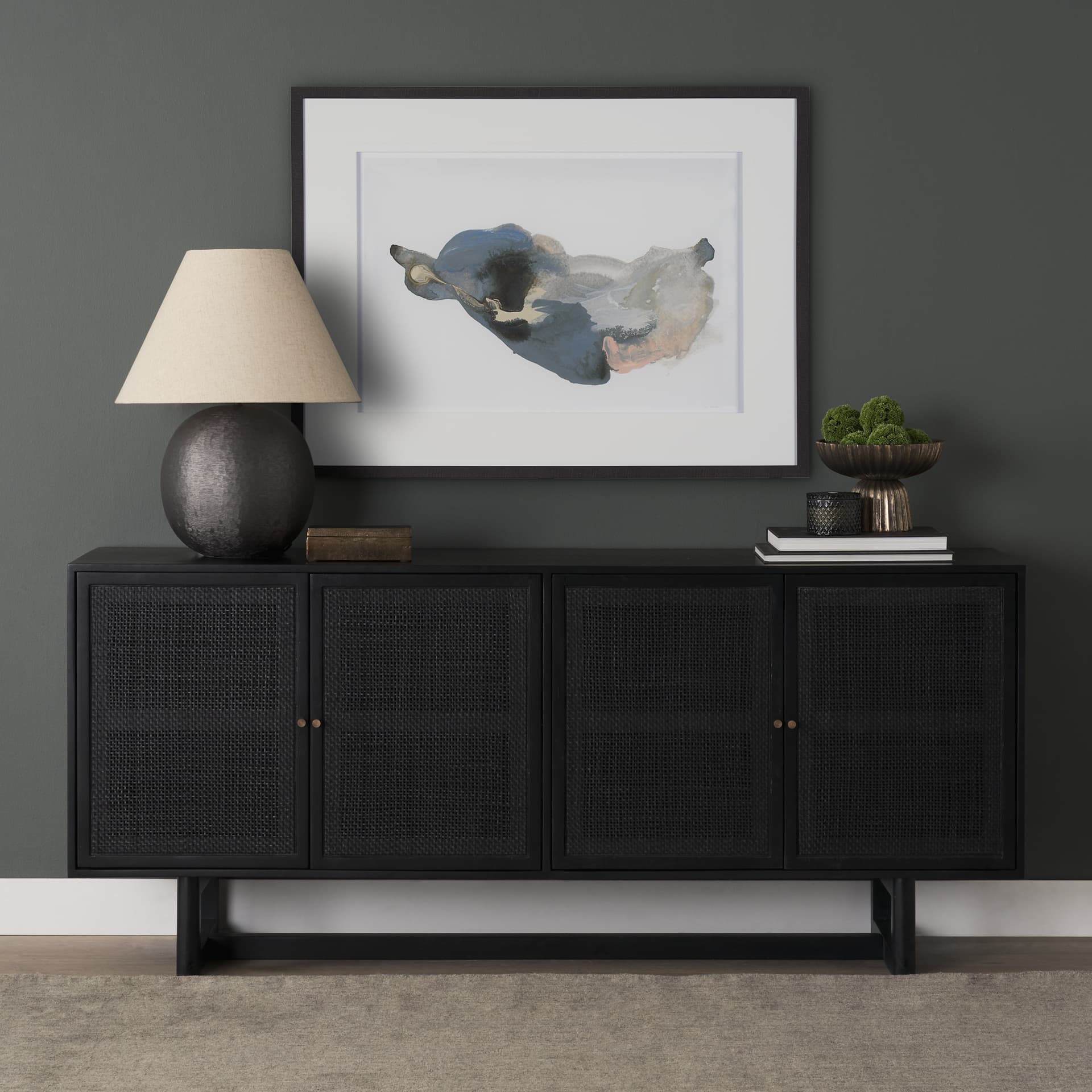 Being Present II by Ira Havuka a Framed Art Print Matted under Glass — in a styled room