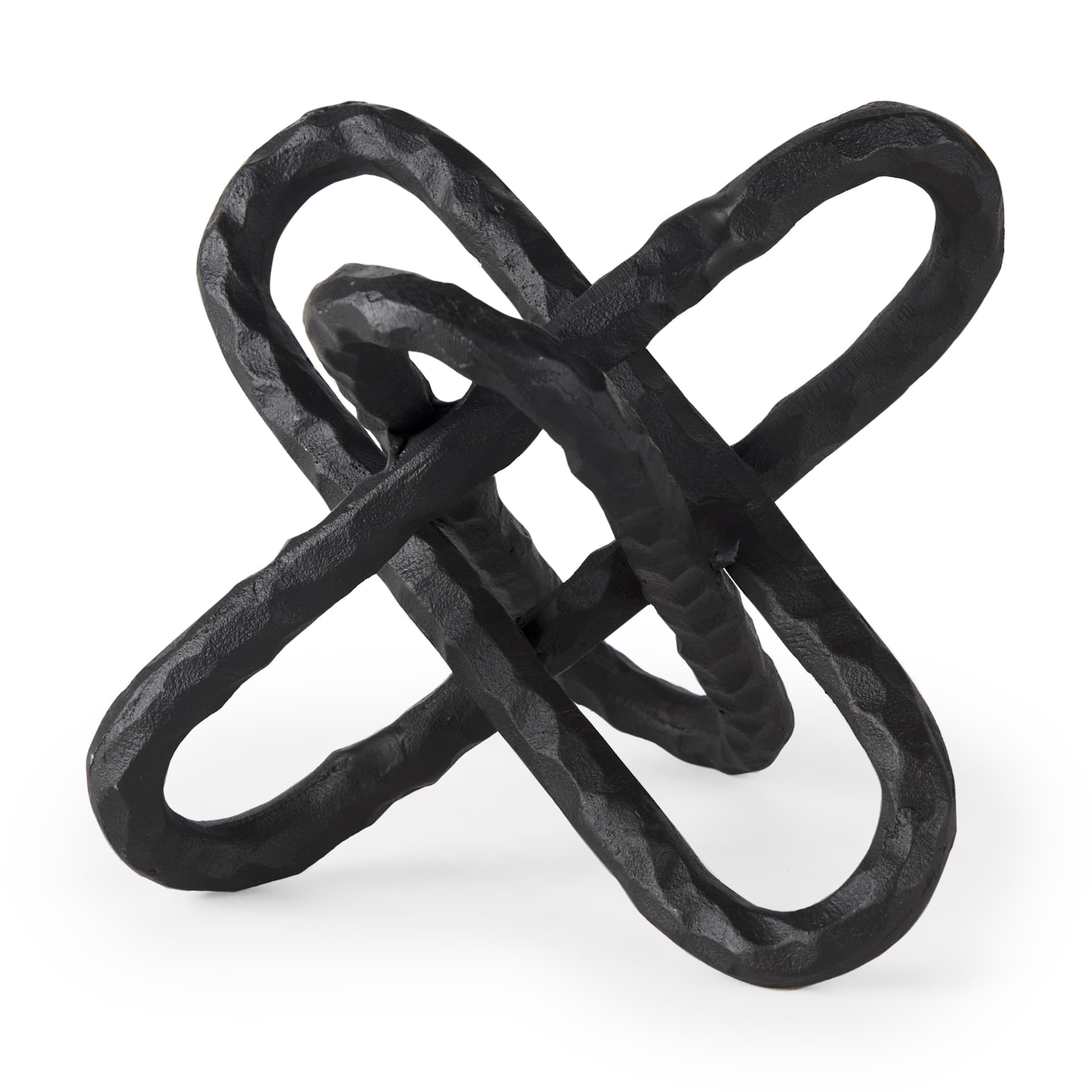 Wilhelm II (Large) 10L x 10W Black Metal Link Decor Object — product photograph