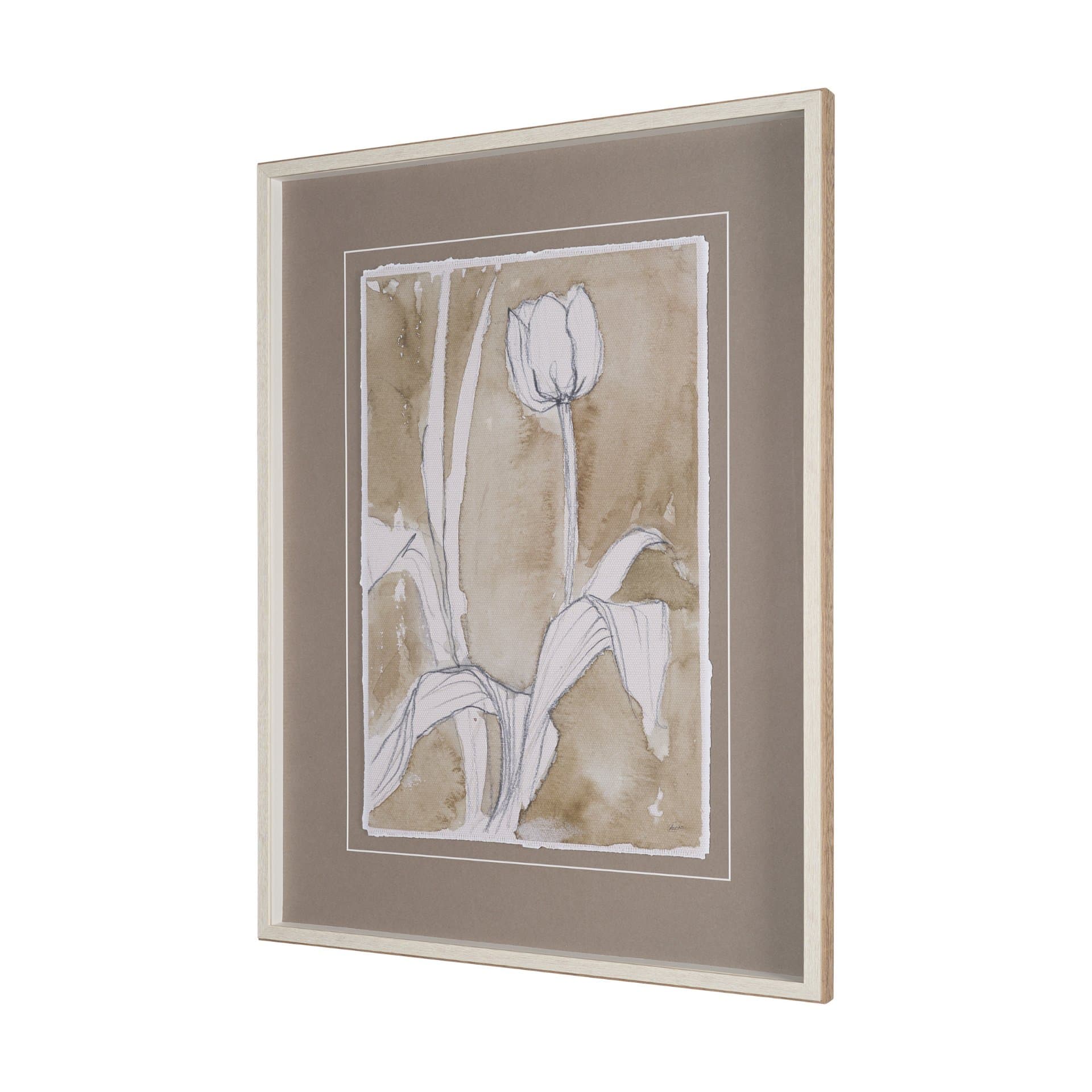 Tulip Bloom II by Mercana Studio Hand-Embellished Framed Artwork Matted under Glass — product photograph