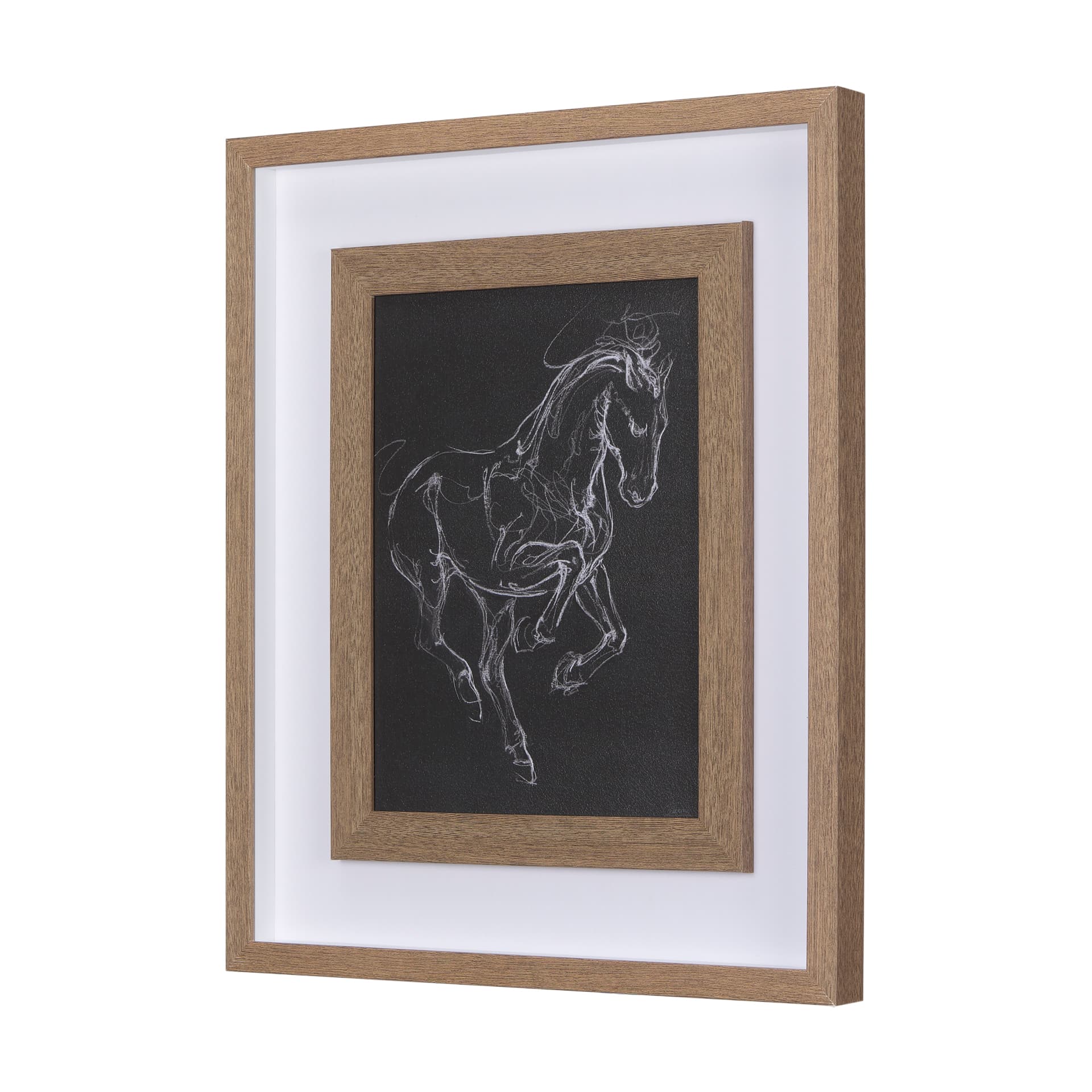 Horse III by Mercana Studio a Hand Embellished Textured Framed Art Print Matted under Glass — product photograph