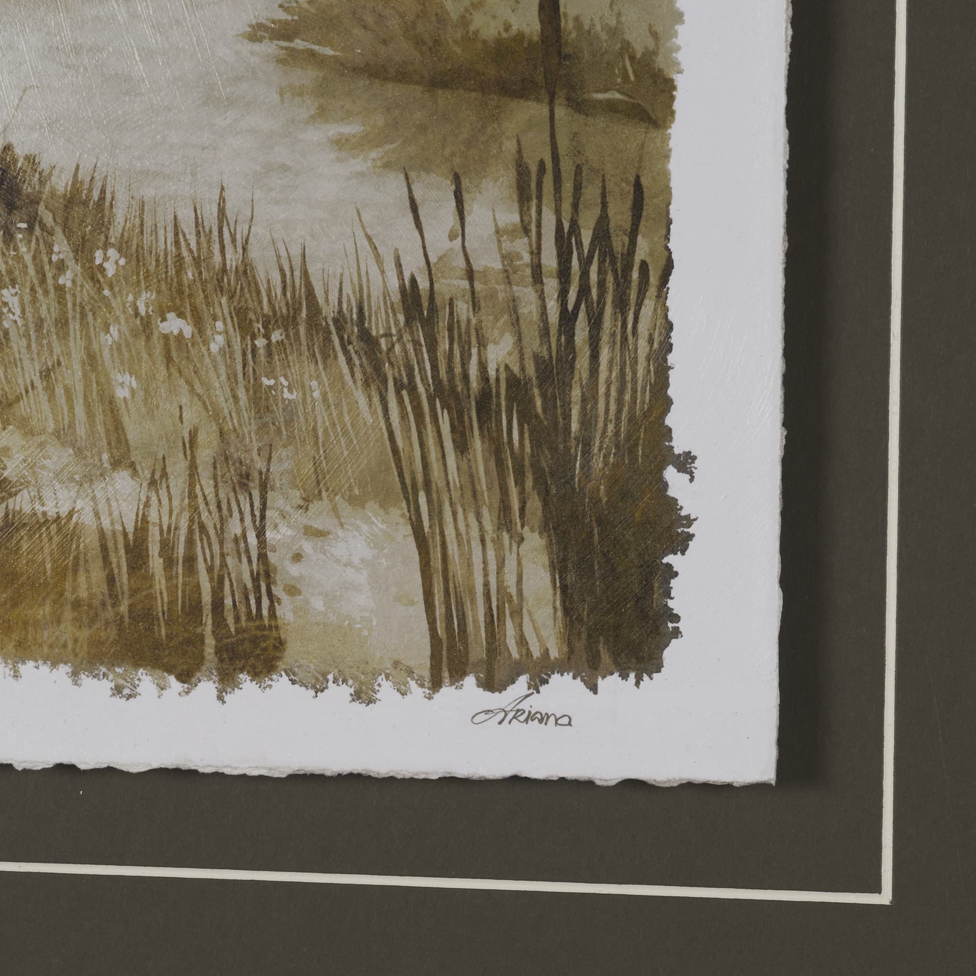 Timeless Vista IV by Mercana Studio Hand Embelished Textured Framed Artwork Matted under Glass — product photograph