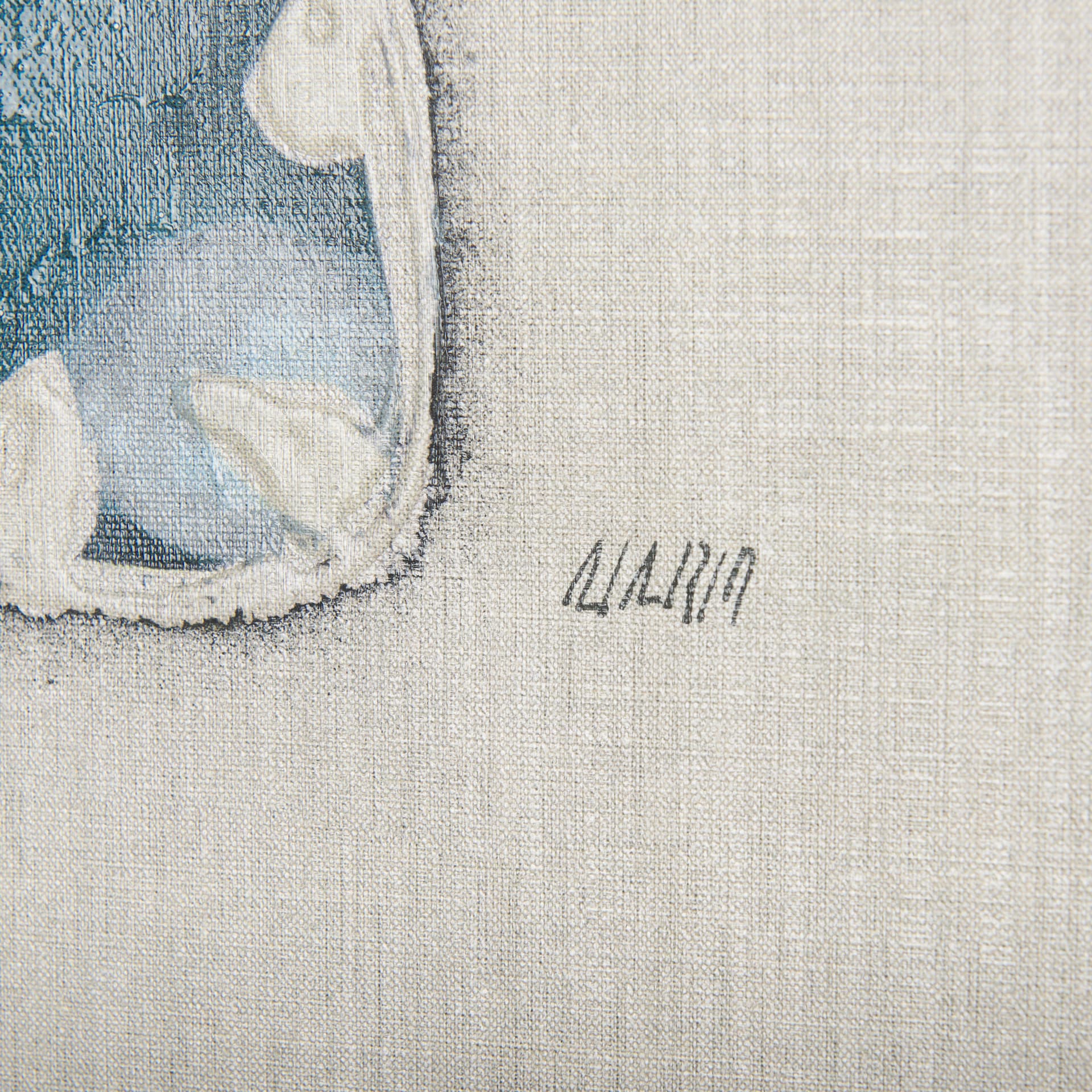 Moth Blue III by Mercana Studio a Hand Embellished Textured Canvas — product photograph