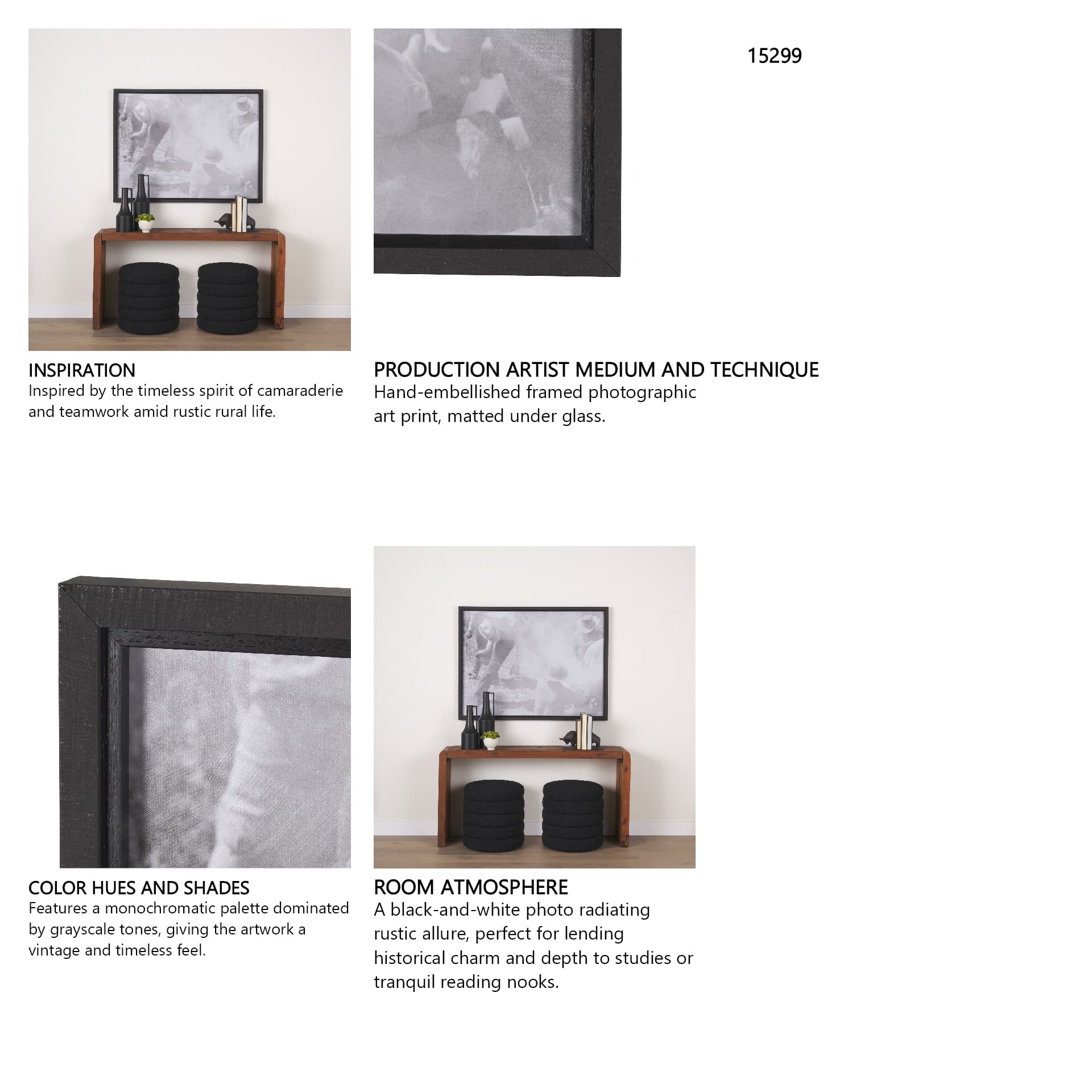 Branding Bunch by Kernud Hansen a Hand Embellished Textured Framed Photo Art Print Matted under Glas — in a styled room