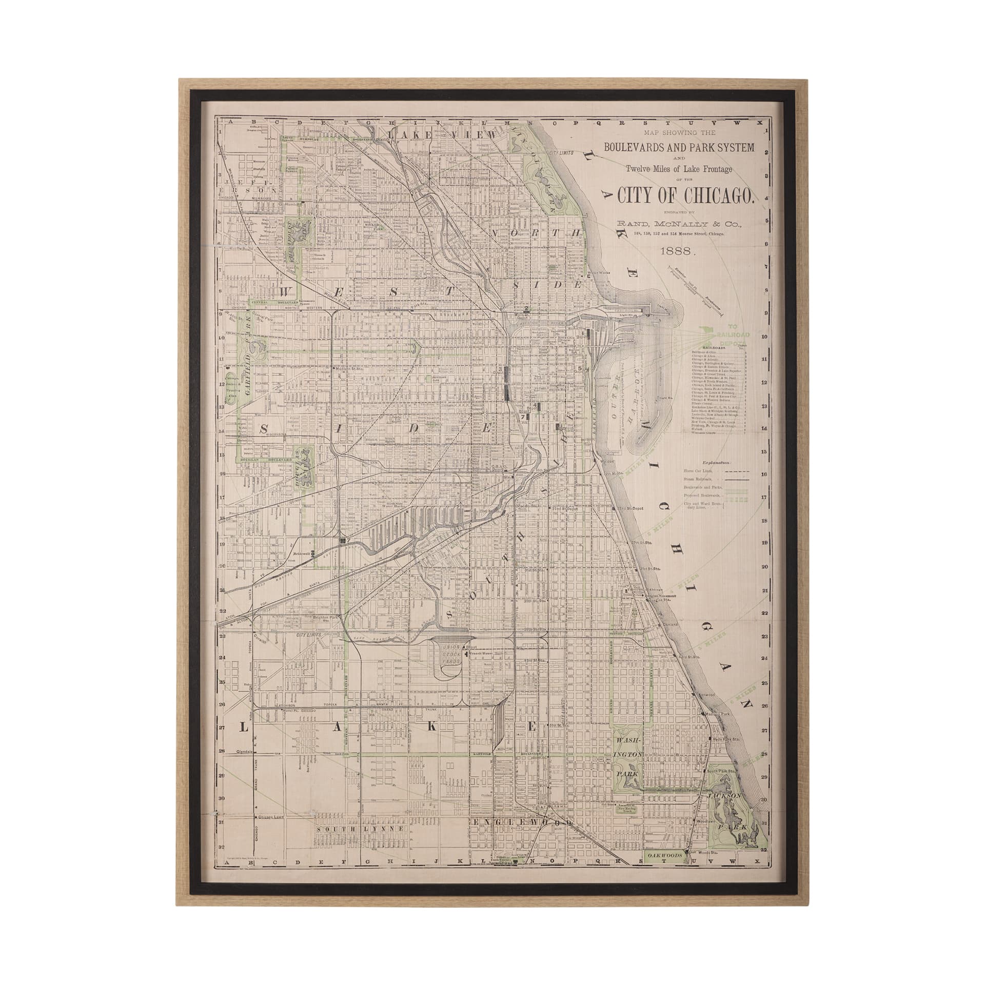 City of Chicago by Mercana Studio a Hand Embellished Textured Framed Art Print — product photograph