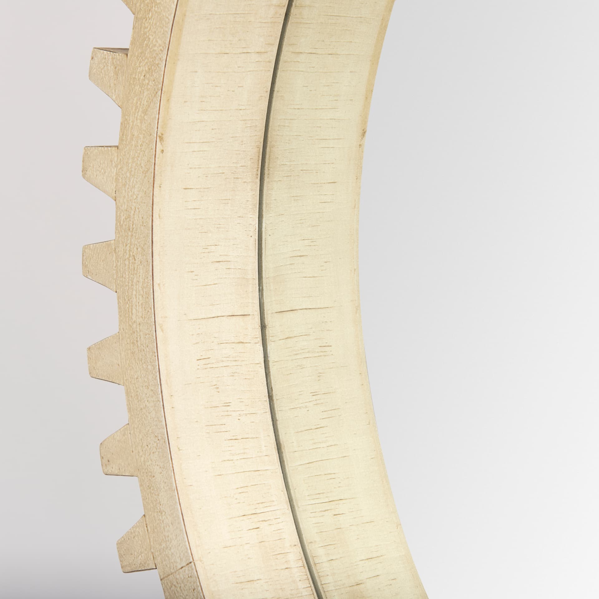 Cog Mirror 35" Round Natural Wood Frame Mirror — product photograph