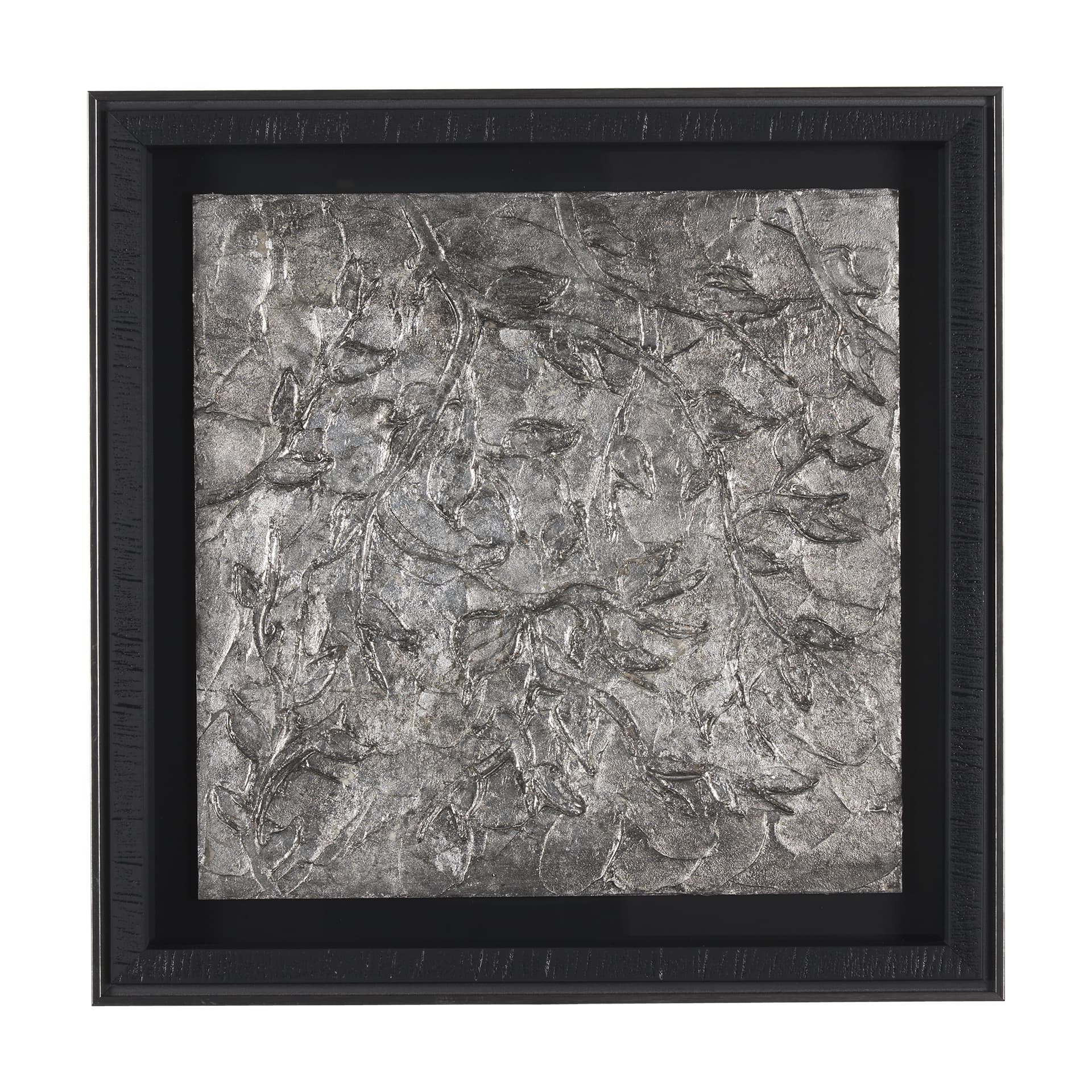Pewter Leaves IV by Morgan McLaren a Framed Art Print Matted under Glass — product photograph