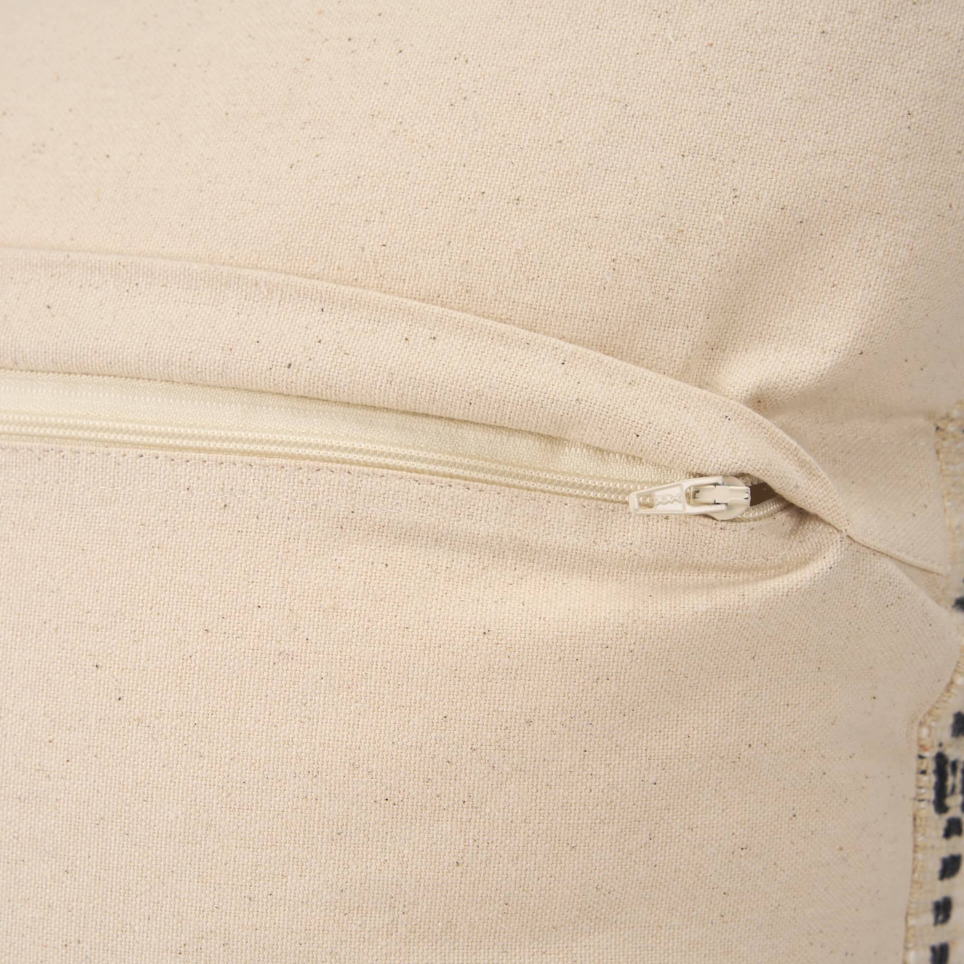 Jaela 14x26 Beige and Black Striped Lumbar Pillow Cover w/Down Filler — product photograph
