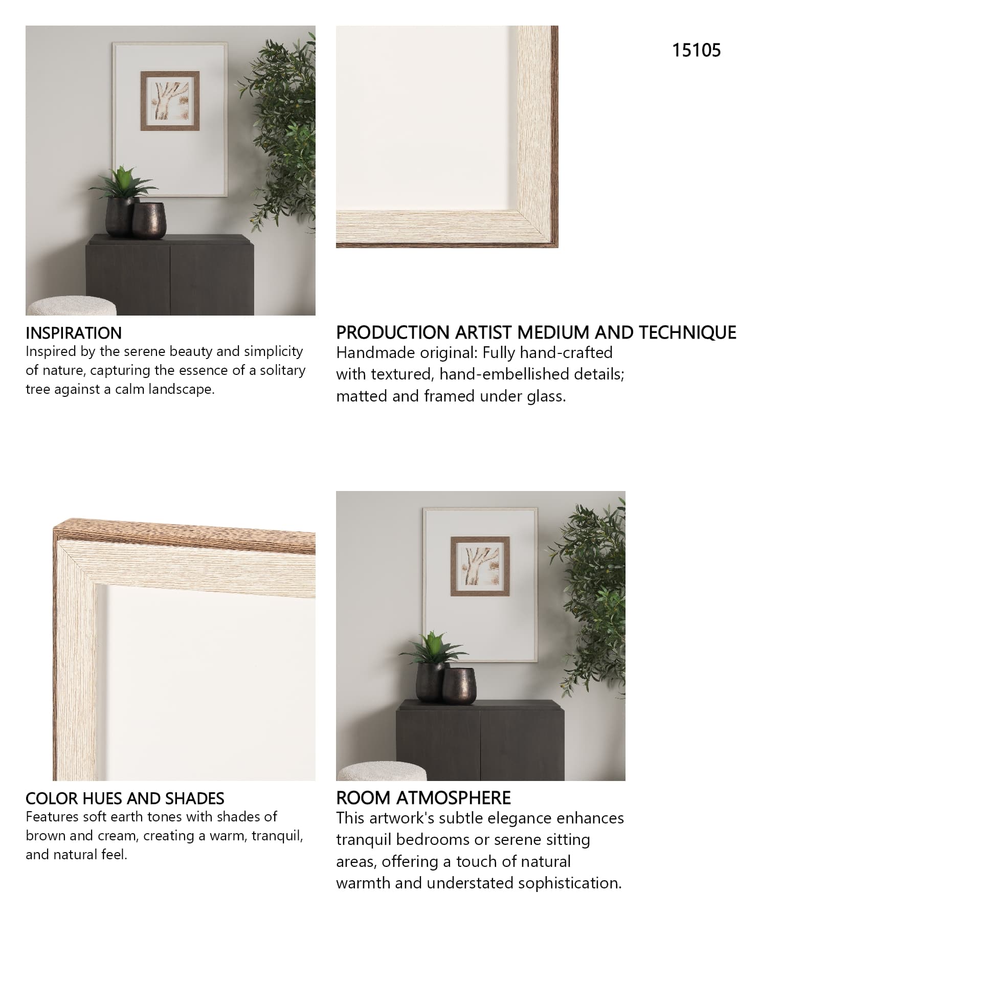 Ancient Arbutus by Studio M a handmade Original Framed Artwork under Glass — in a styled room