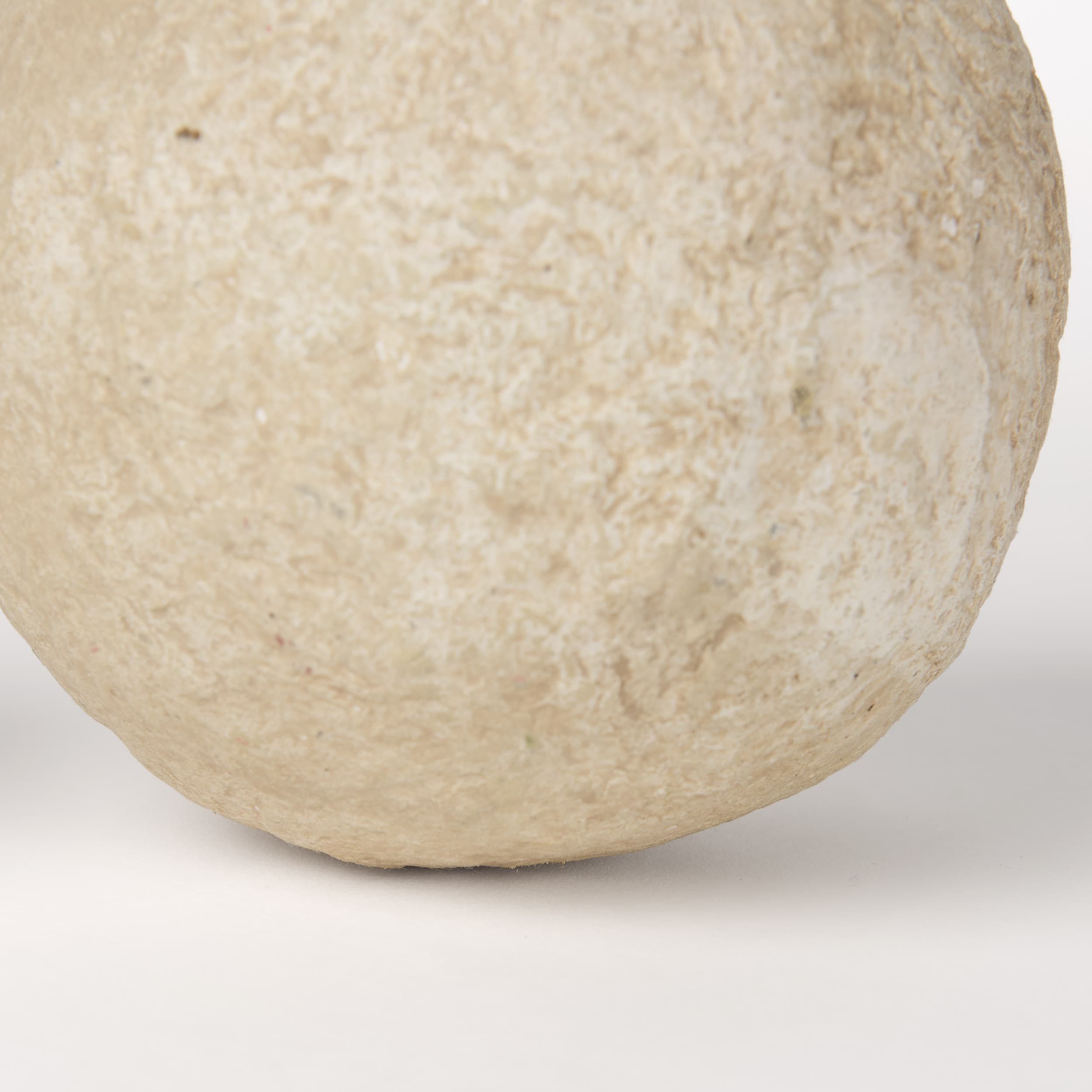 Sunita Set of 3 Beige Paper Mache Orbs — product photograph