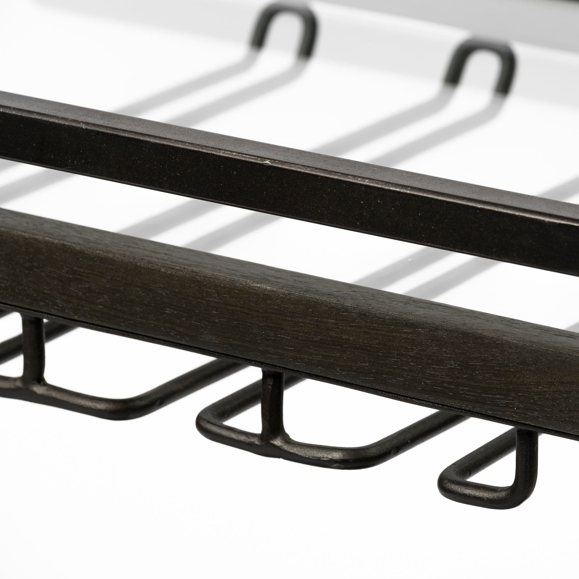 Chriselle Black Metal And Glass Two Tier Bar Cart — product photograph