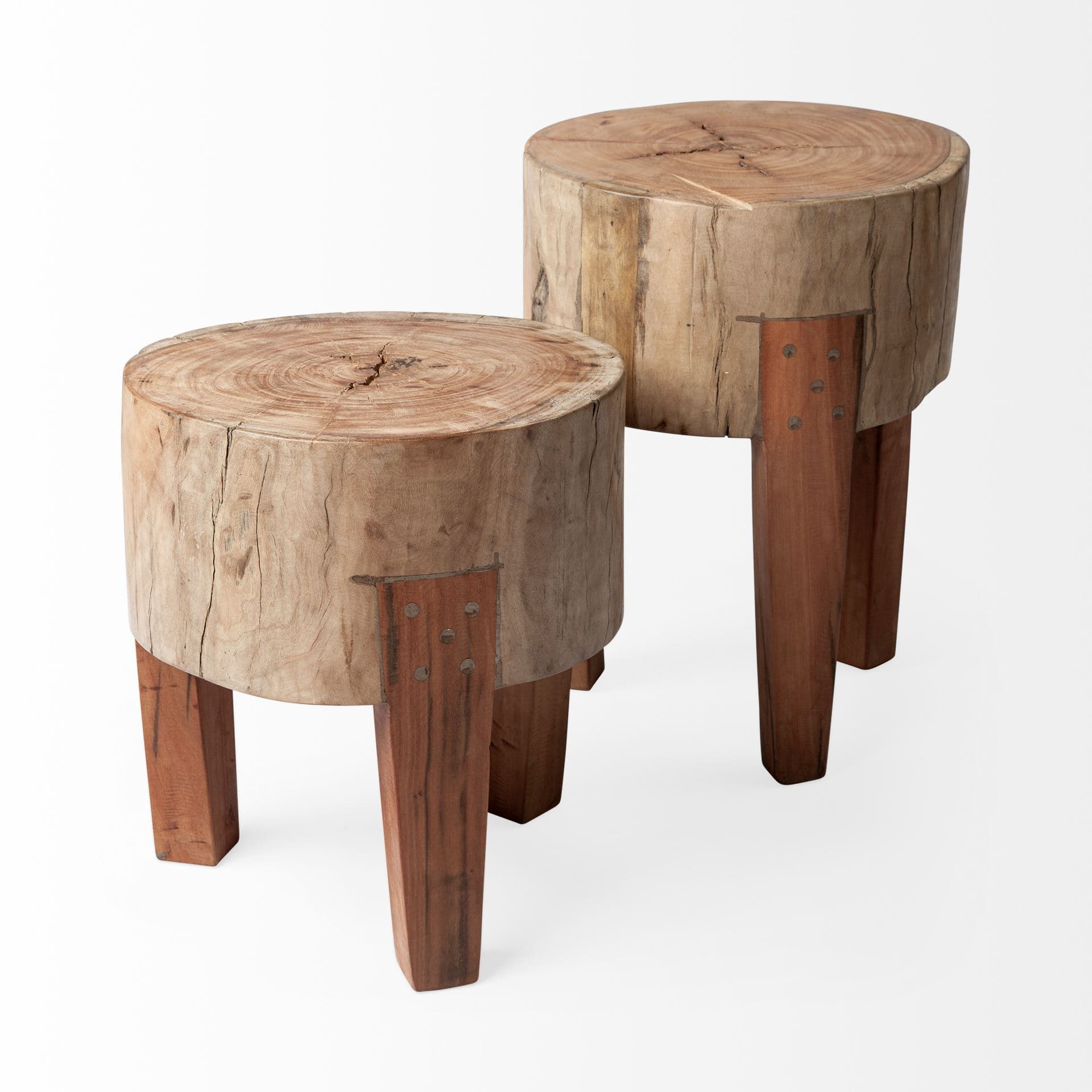 Asco 18"H Rustic Solid Reclaimed Wood Stool — product photograph