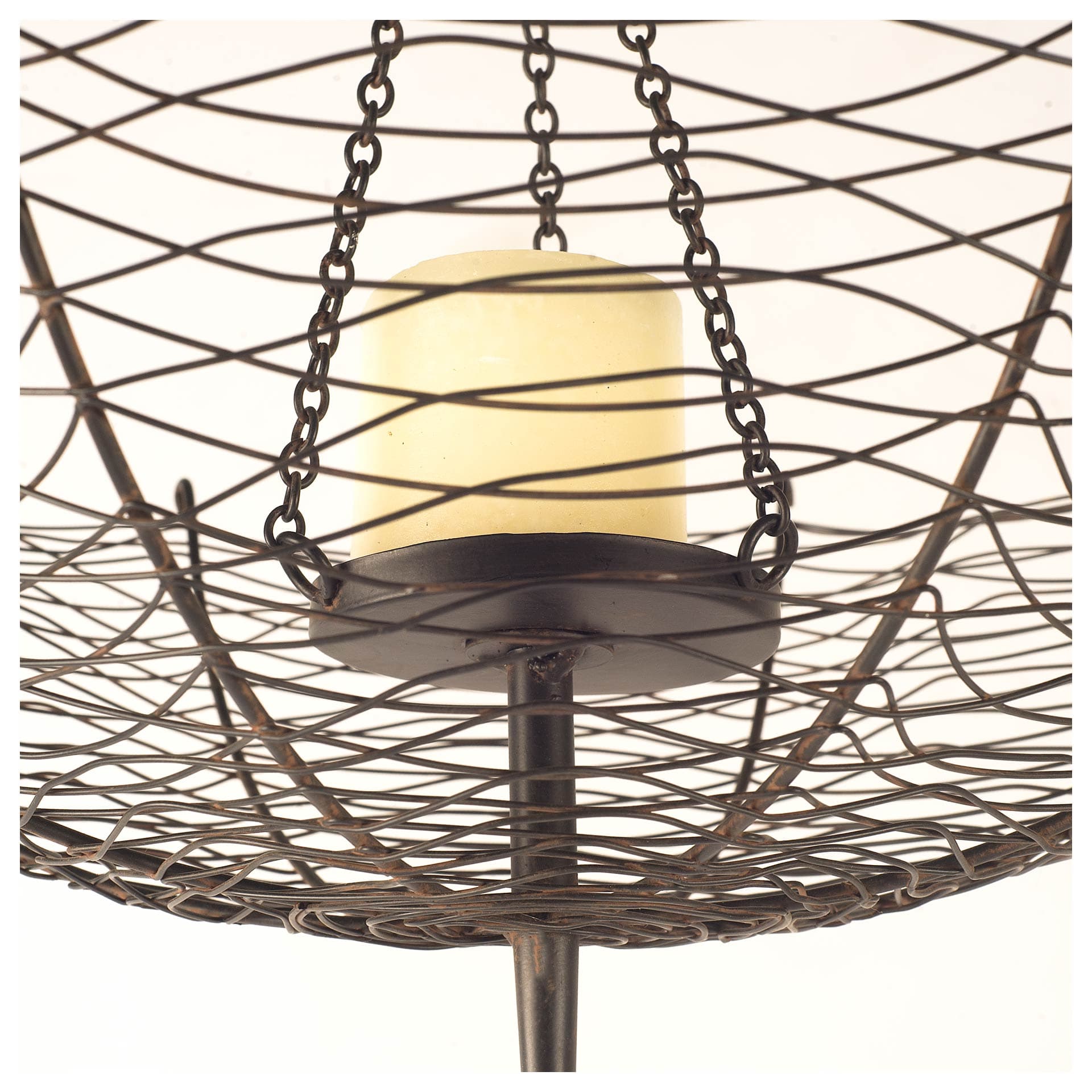 Rihanna III Large Black Metal Umbrella Candle Holder Lantern — product photograph
