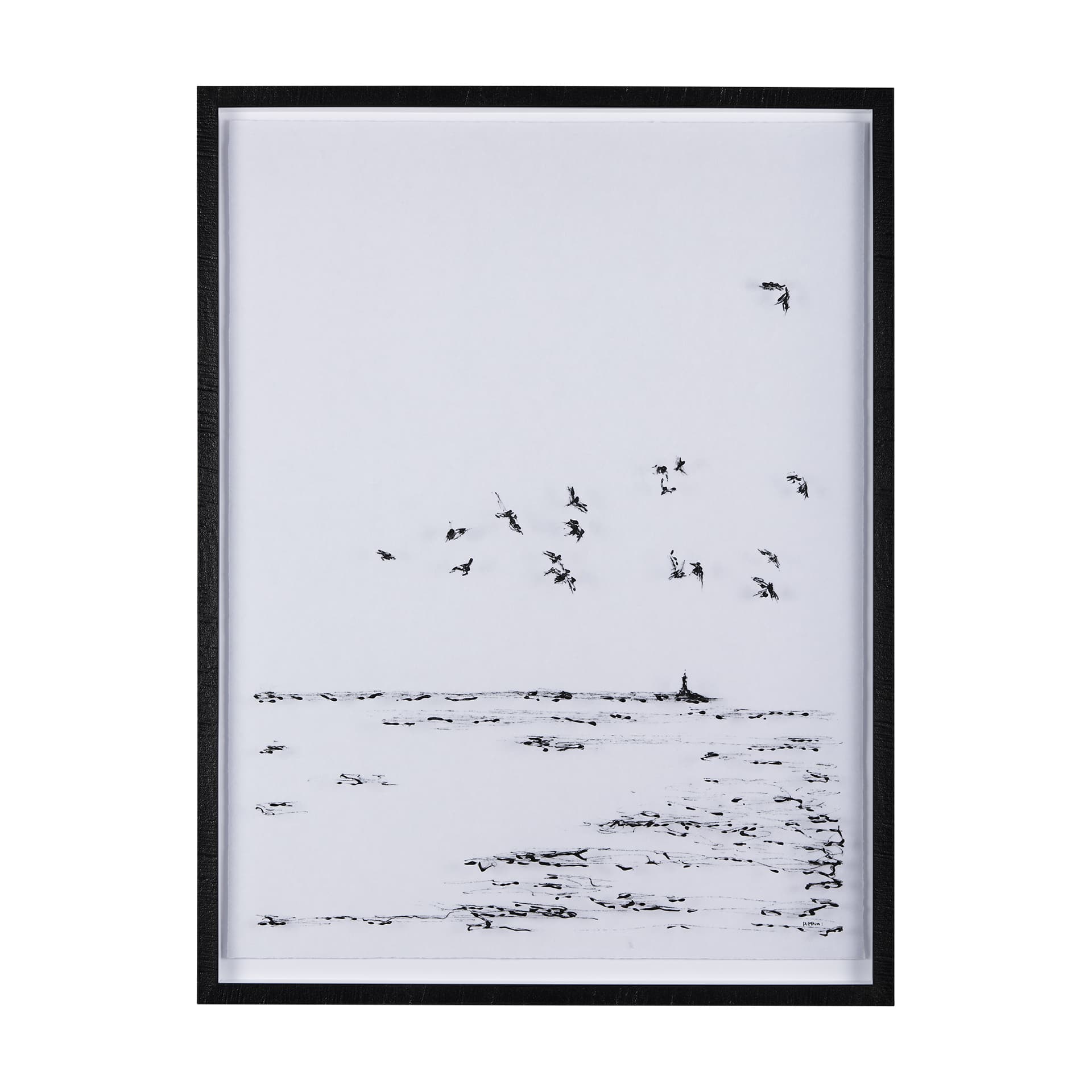 Arriving I by Mercana Studio a Hand Embellished Textured Framed Art Print Matted under Glass — product photograph