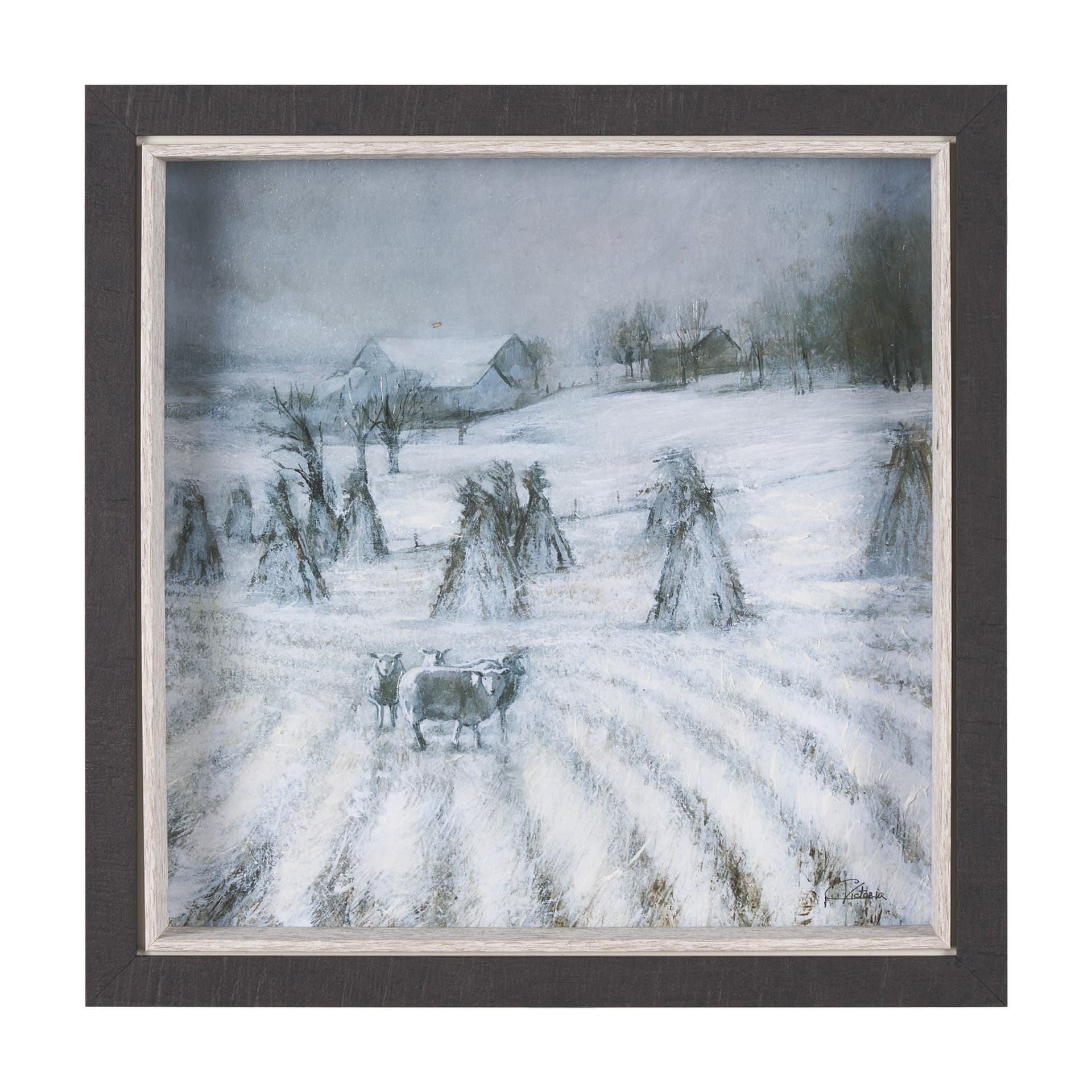 Winter On The Farm II by Mercana Studio a Hand Embellished Framed Art Print — product photograph
