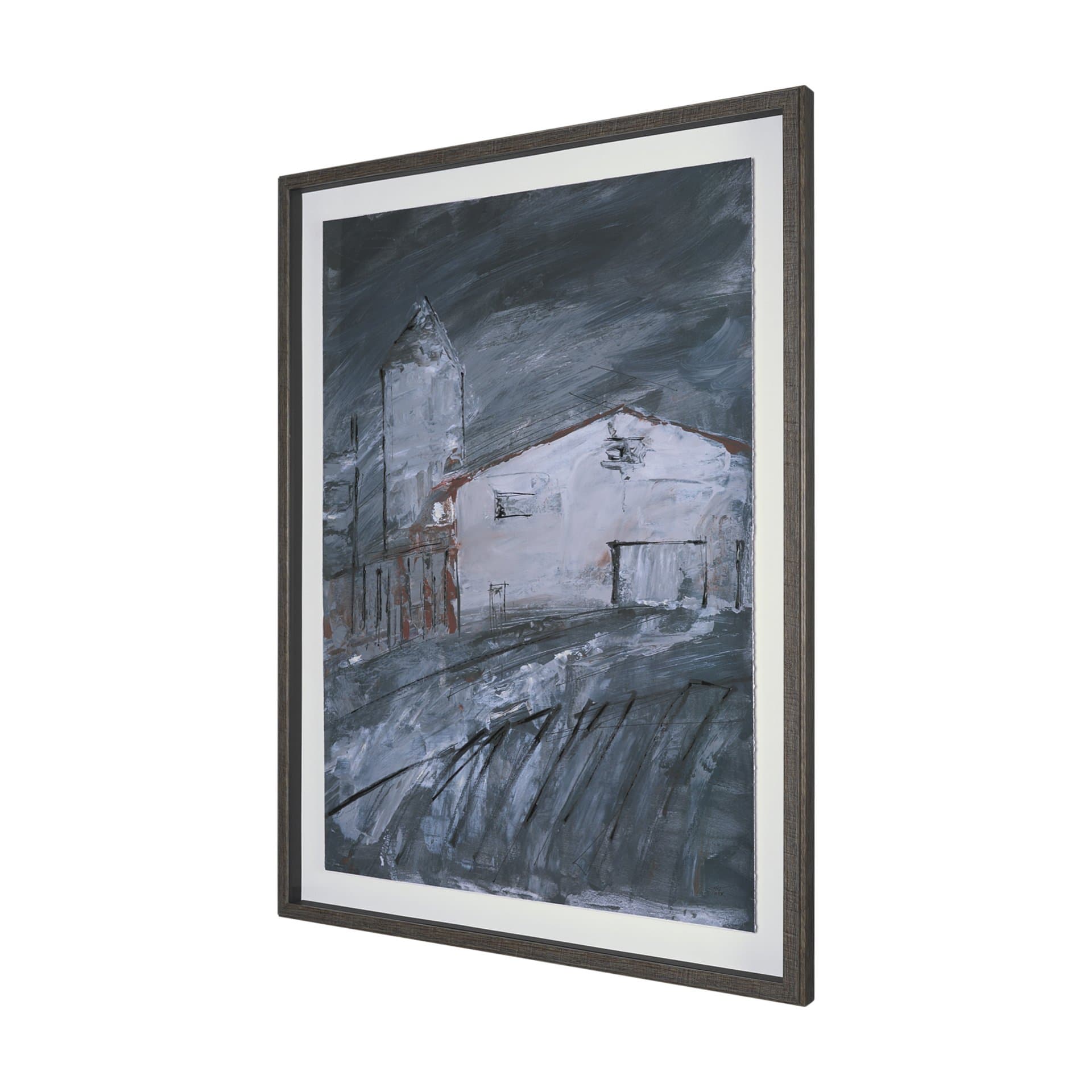 Community 2C by Mercana Studio Hand-Embellished Textured Framed Artwork Matted under Glass — product photograph