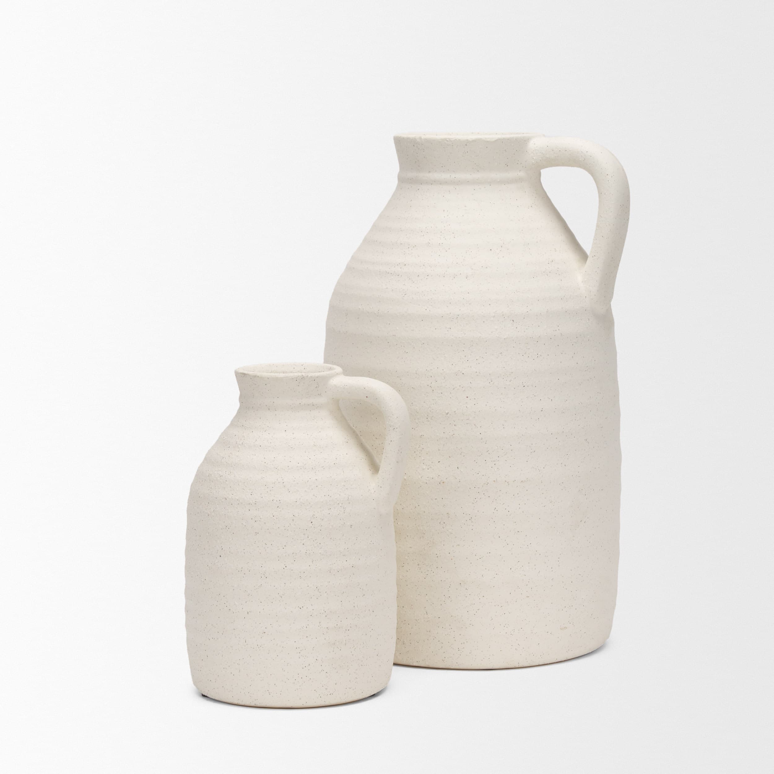 Tyrus Large Textured Matte White w/ Speckling Ceramic Vase — product photograph