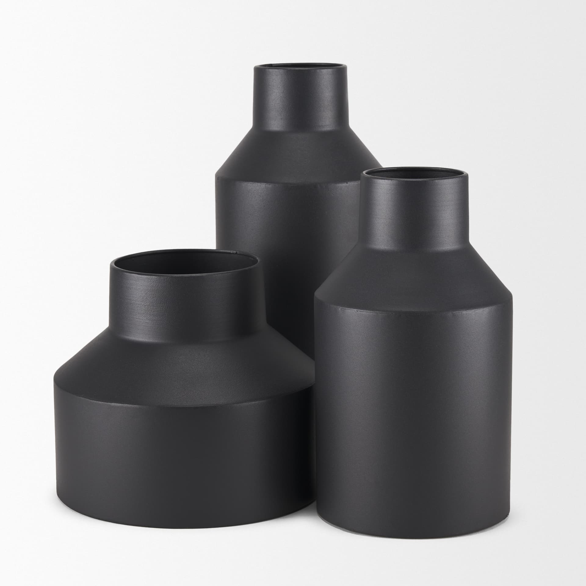 Tosca Medium Matte Black Metal Vase — product photograph