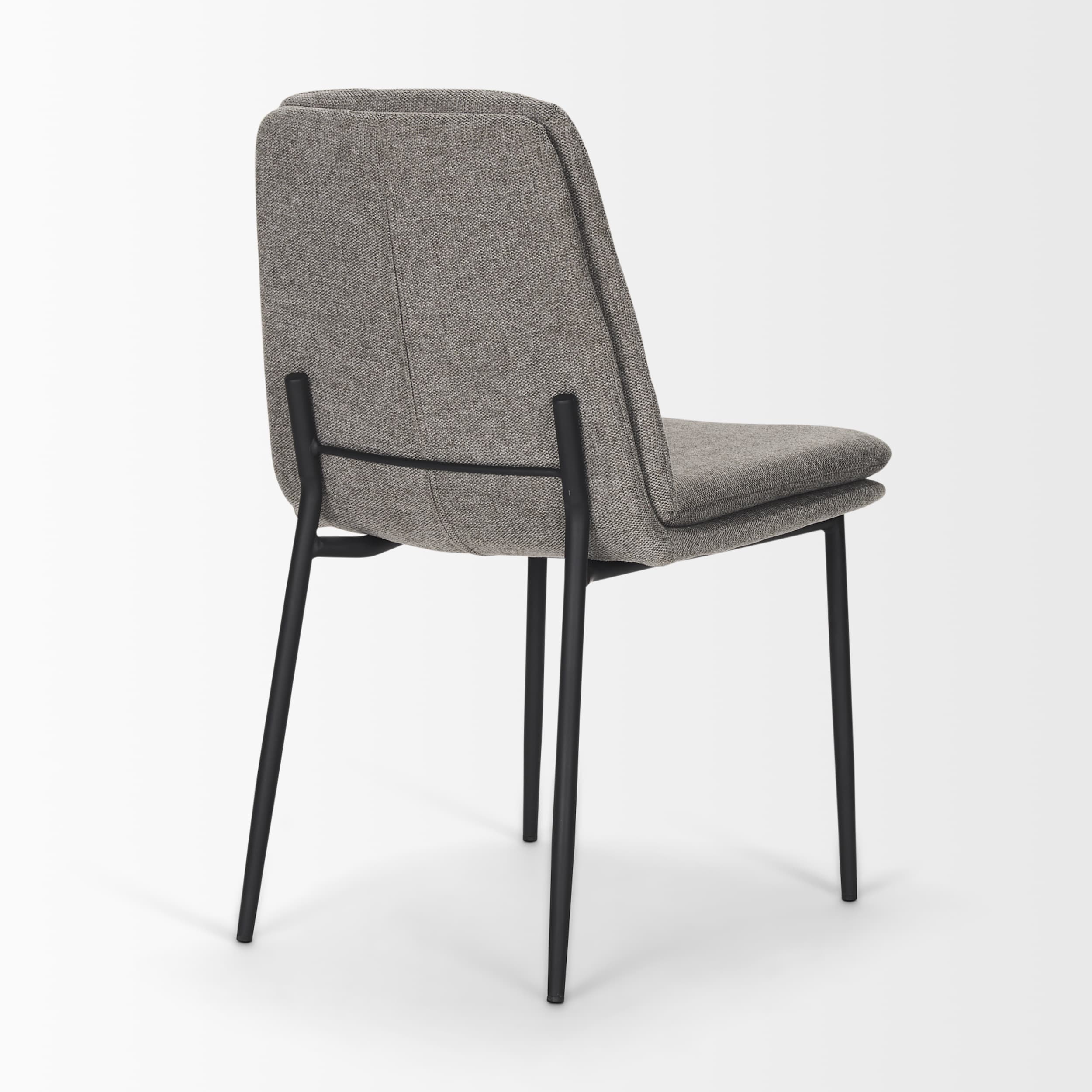 Eve Curved Back Dining Side Chair | Gray Fabric w/ Black Metal — product photograph