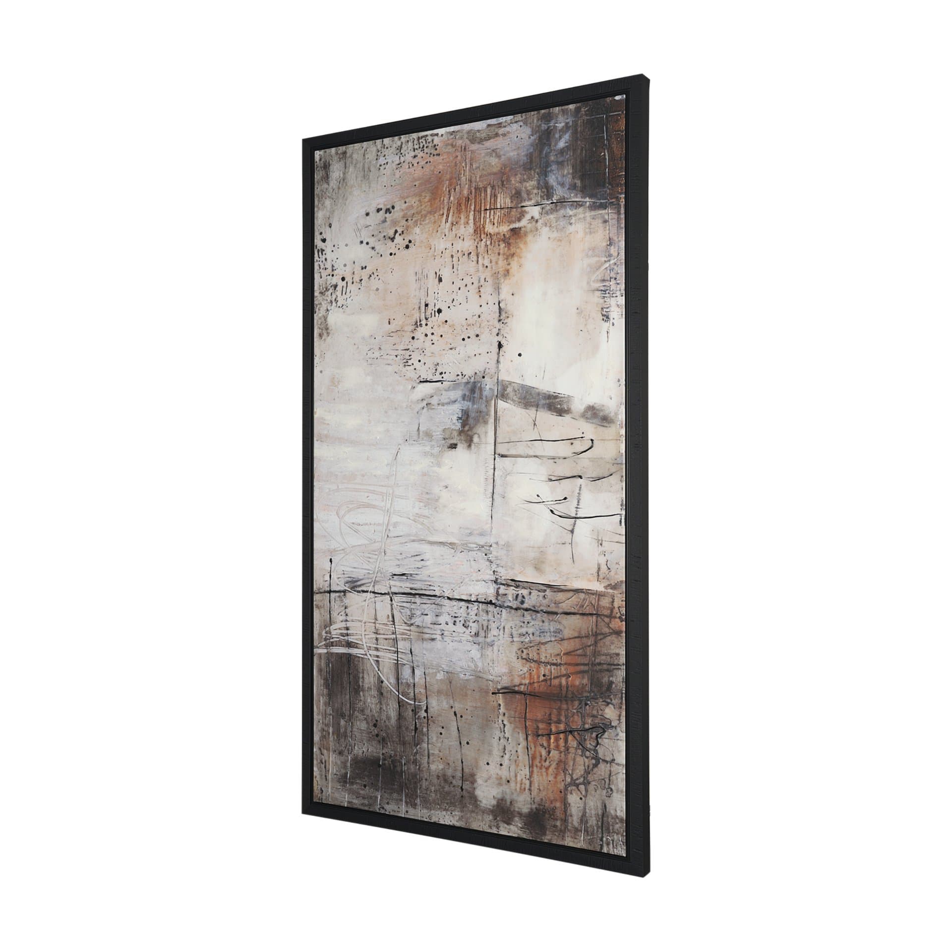 Blk Wht Bronze I by Jennifer Goldberger a Hand Embellished Textured Framed Canvas — product photograph