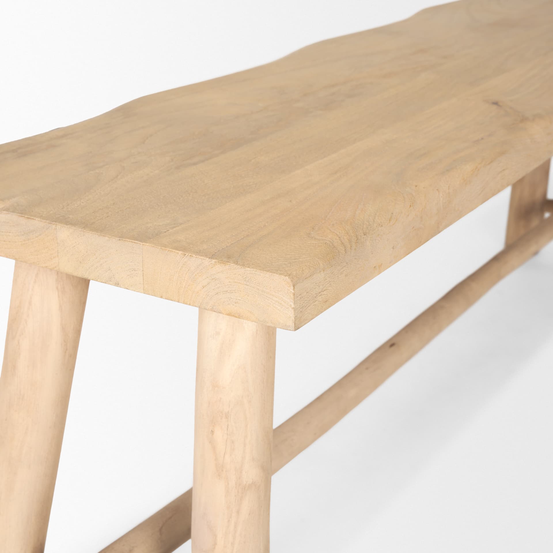 Sekou Light Brown Wooden Craftsman Bench — product photograph