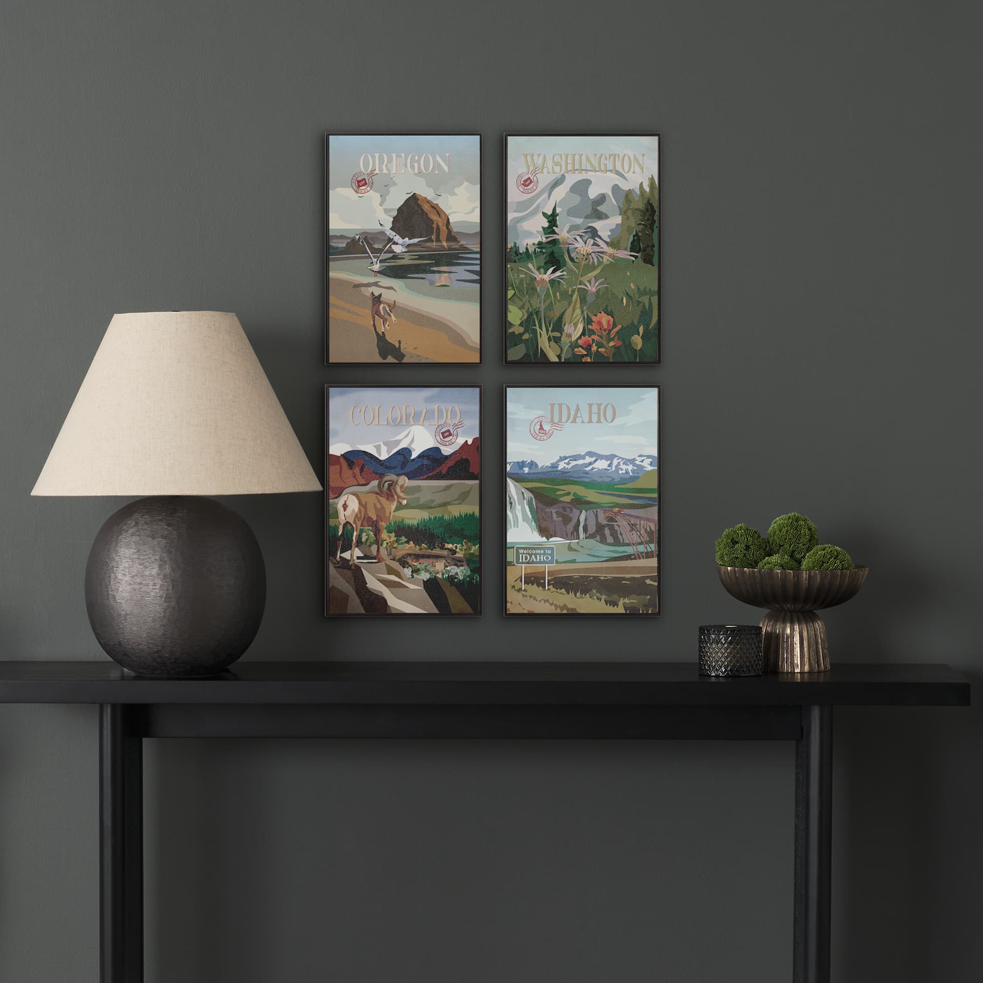 Washington Go USA (SM) by Mercana Studio a Hand Embellished Decograph Framed Art Print — in a styled room
