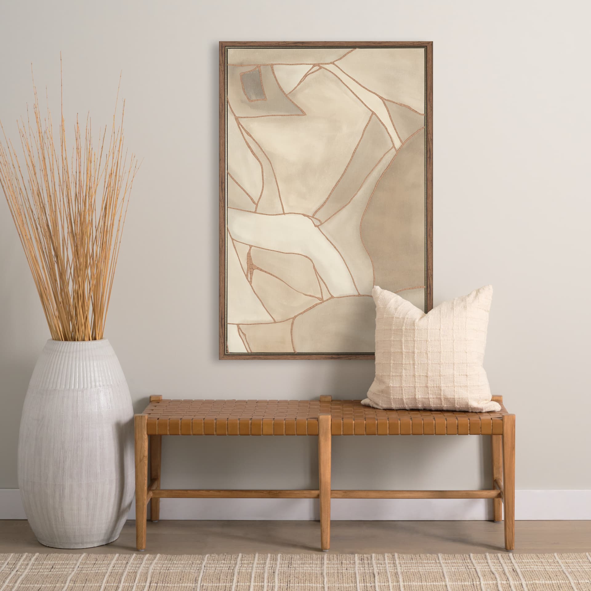 Field Patchwork I by Mercana Studio Handmade Original Framed Canvas Artwork — in a styled room
